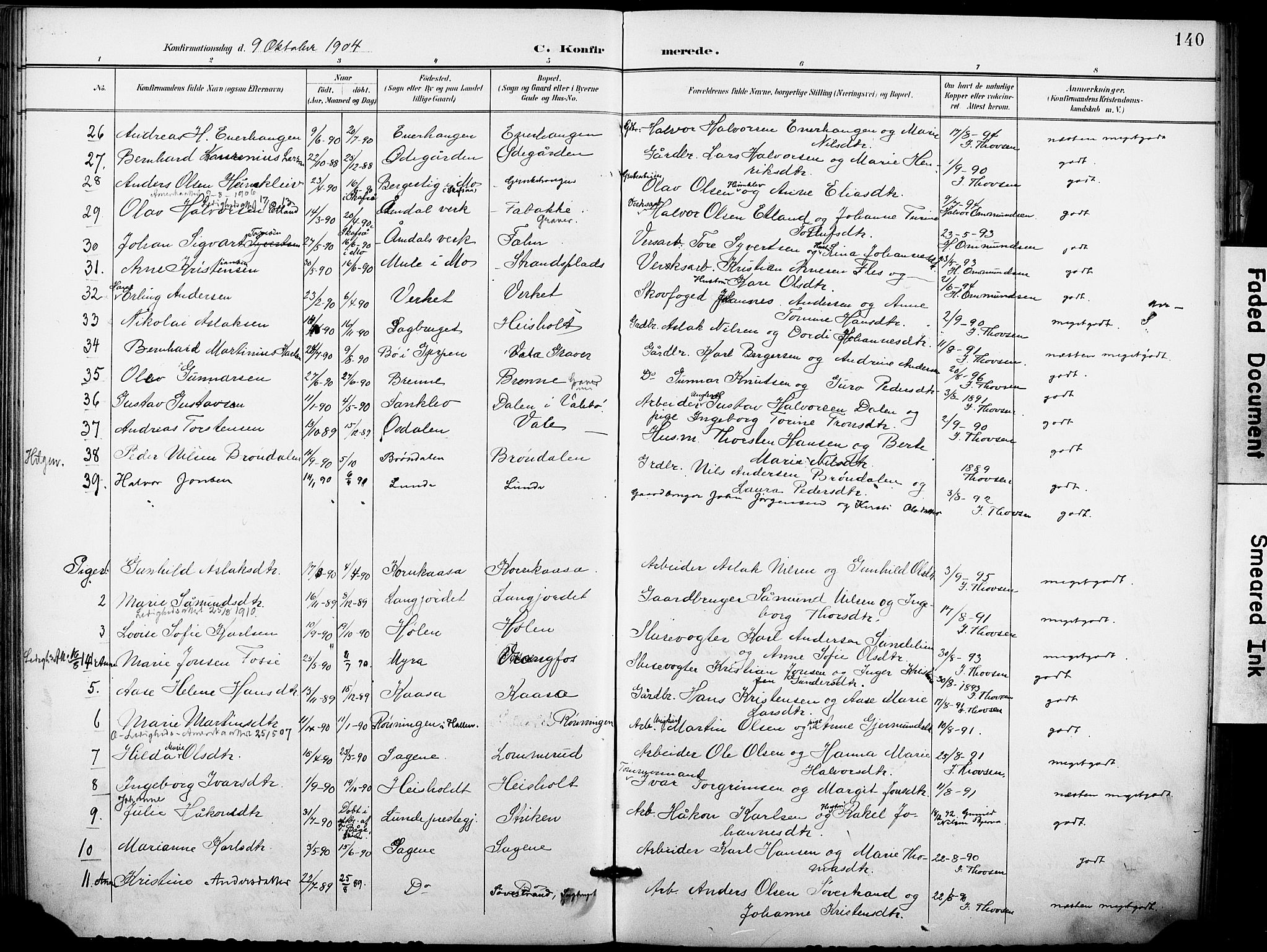 Holla kirkebøker, AV/SAKO-A-272/F/Fa/L0010: Parish register (official) no. 10, 1897-1907, p. 140
