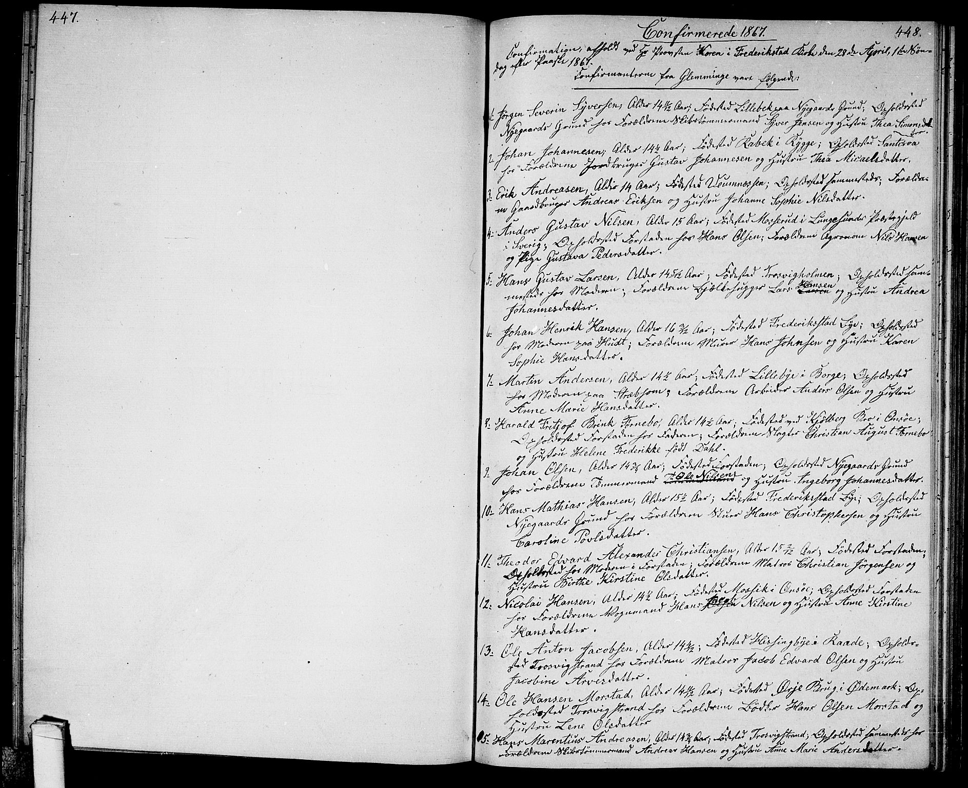 Glemmen prestekontor Kirkebøker, SAO/A-10908/G/Ga/L0004: Parish register (copy) no. 4, 1867-1875, p. 447-448