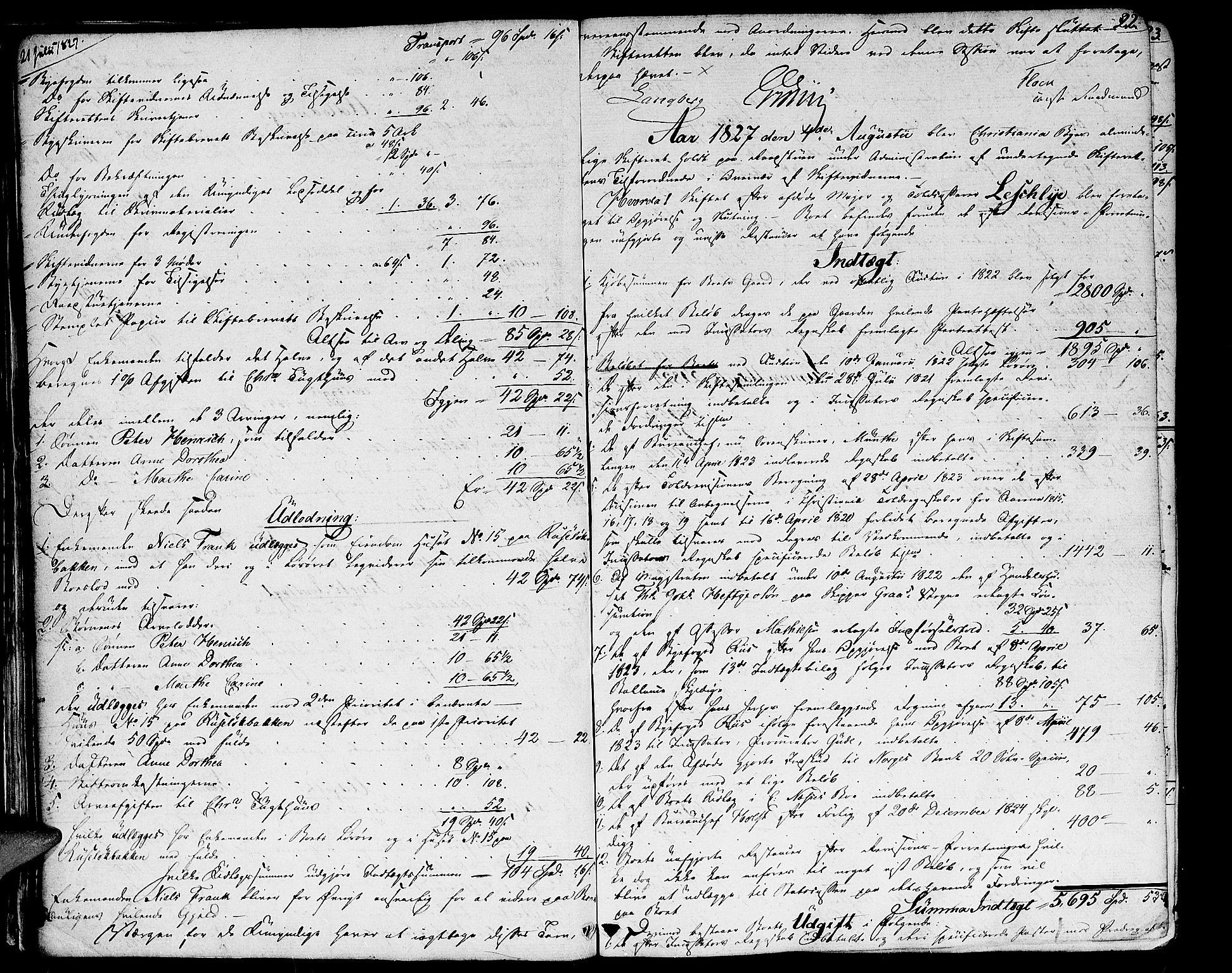 Oslo skifterett, AV/SAO-A-10383/H/Hd/Hda/L0001a: Skifteutlodningsprotokoll, 1827-1839, p. 21b-22a