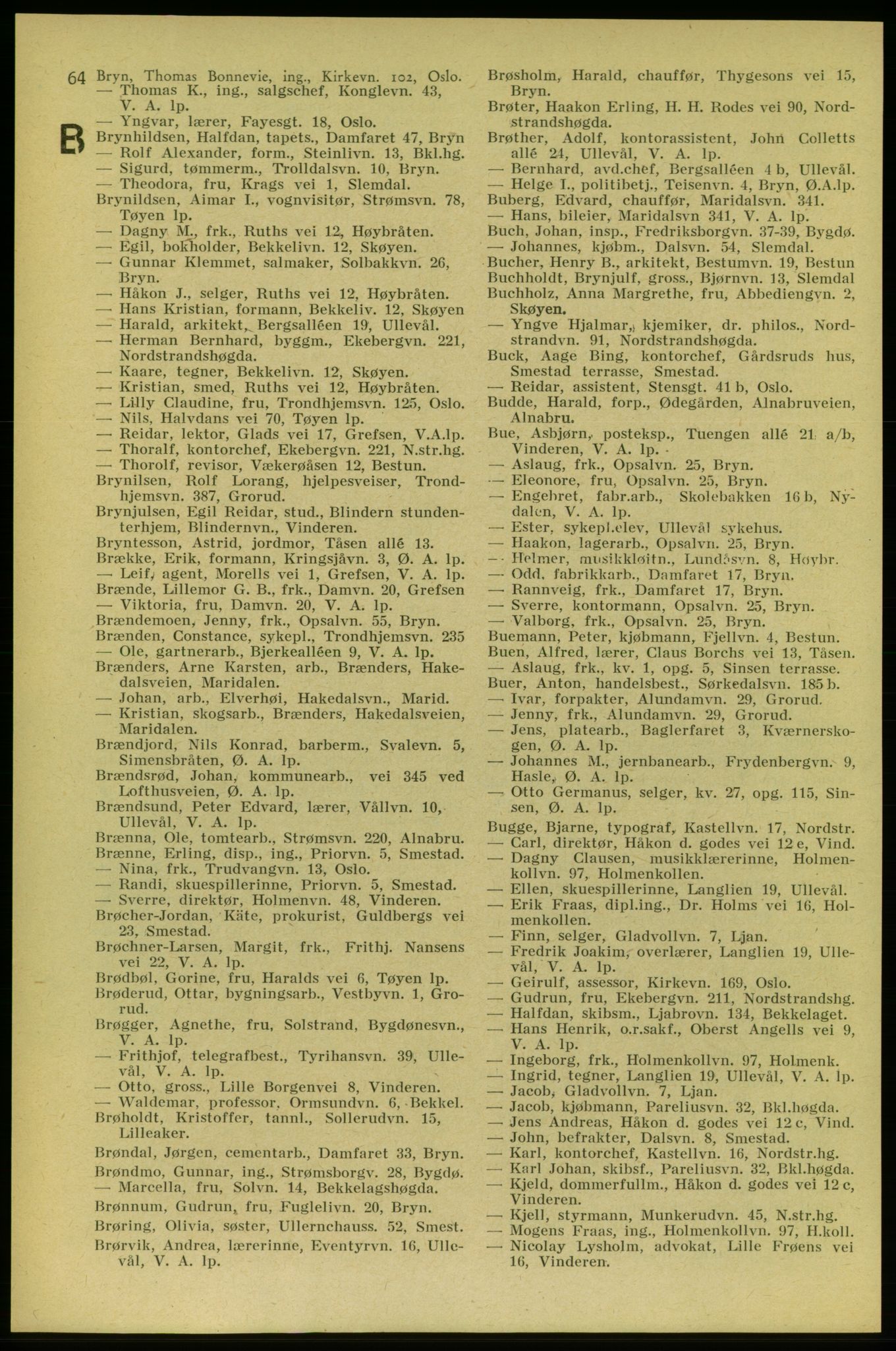 Aker adressebok/adressekalender, PUBL/001/A/006: Aker adressebok, 1937-1938, p. 64