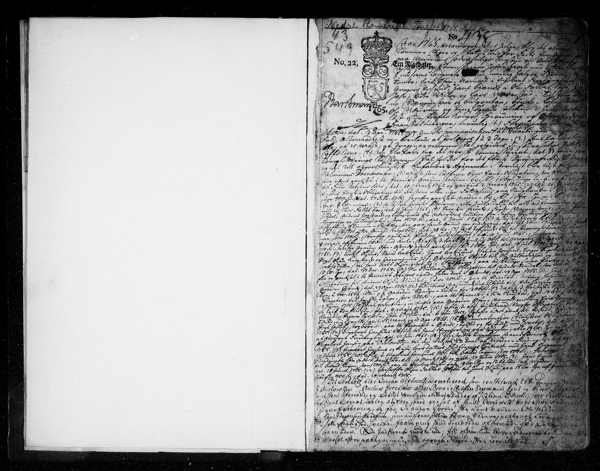 Nedre Romerike sorenskriveri, SAO/A-10469/F/Fb/L0043: Tingbok, 1765-1773, p. 0b-1a