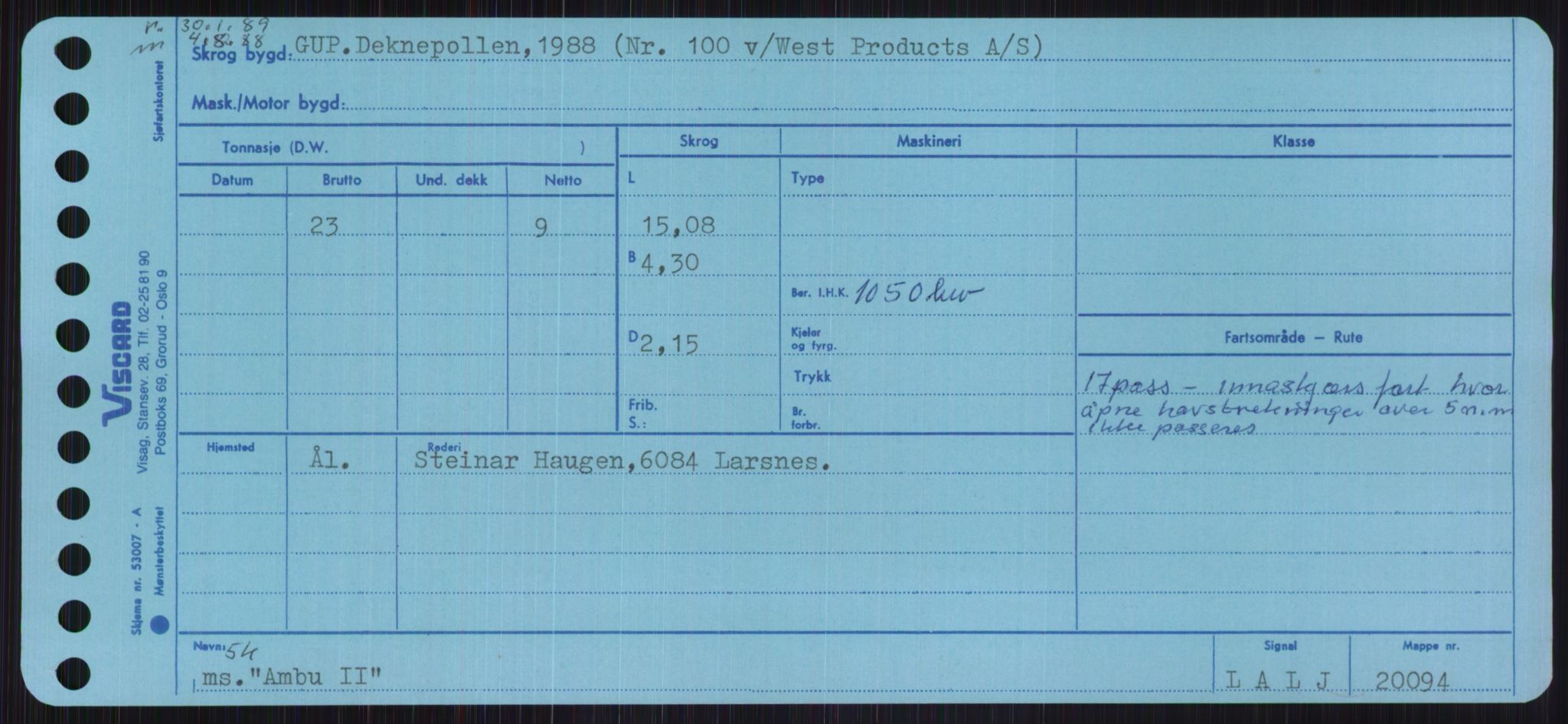 Sjøfartsdirektoratet med forløpere, Skipsmålingen, RA/S-1627/H/Ha/L0001/0001: Fartøy, A-Eig / Fartøy A-Bjøn, p. 175