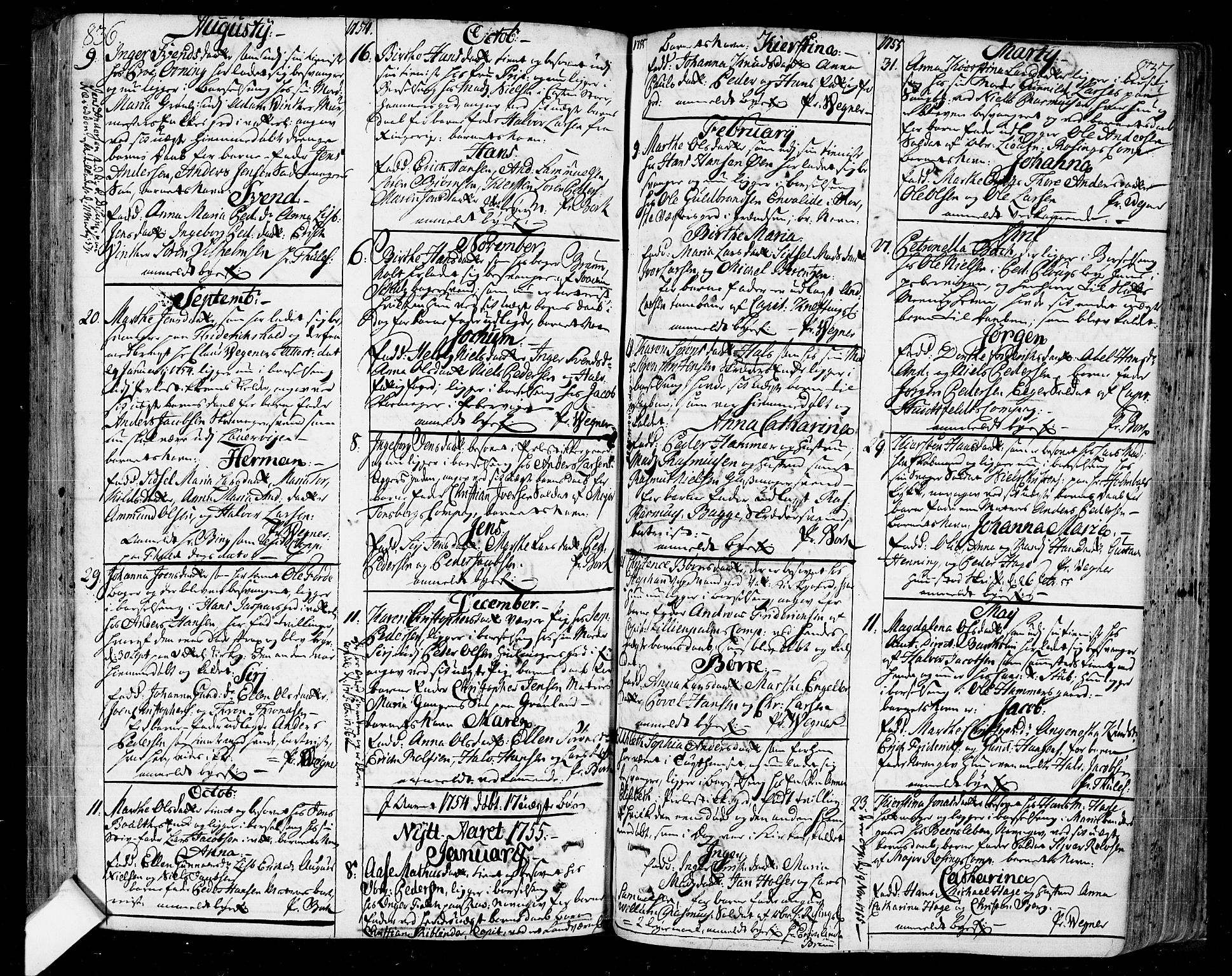 Oslo domkirke Kirkebøker, SAO/A-10752/F/Fa/L0004: Parish register (official) no. 4, 1743-1786, p. 836-837