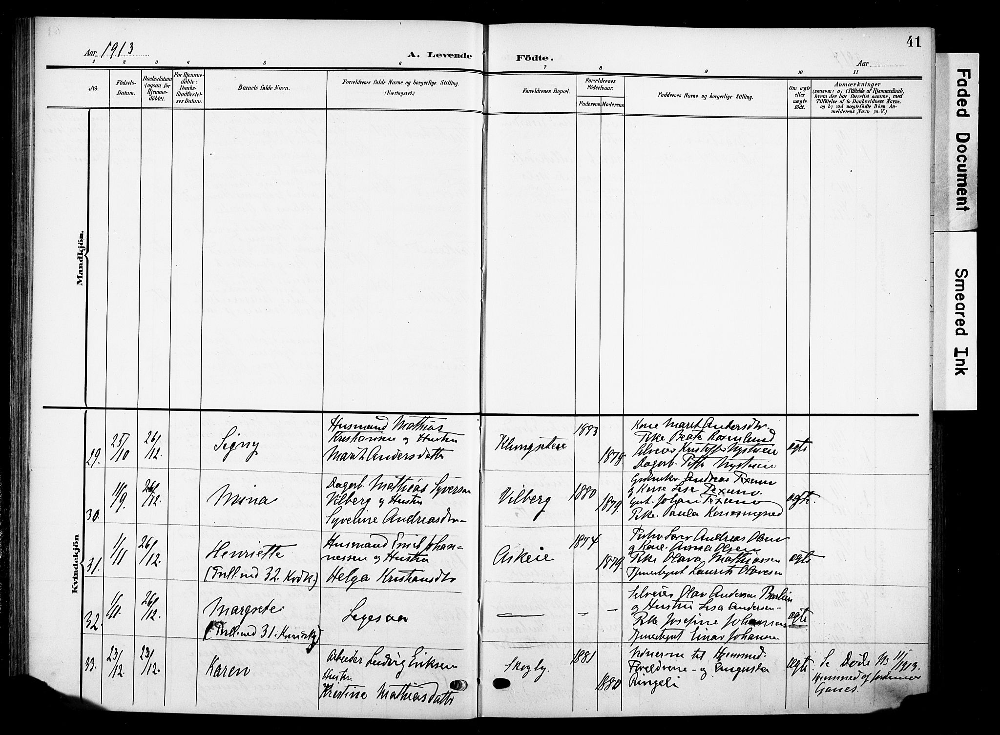 Nes prestekontor, Hedmark, SAH/PREST-020/K/Ka/L0013: Parish register (official) no. 13, 1906-1924, p. 41