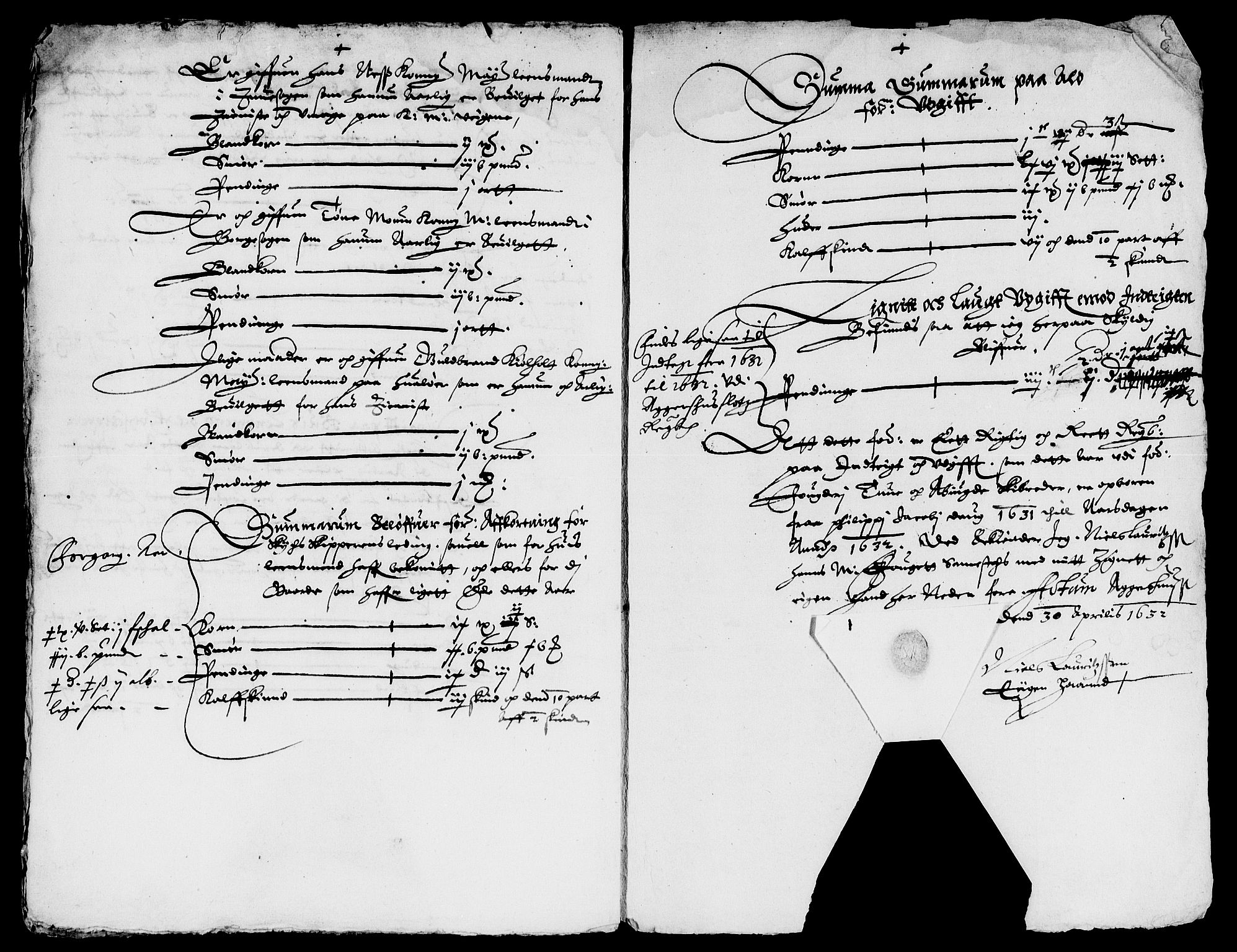 Rentekammeret inntil 1814, Reviderte regnskaper, Lensregnskaper, AV/RA-EA-5023/R/Rb/Rba/L0105: Akershus len, 1631-1632