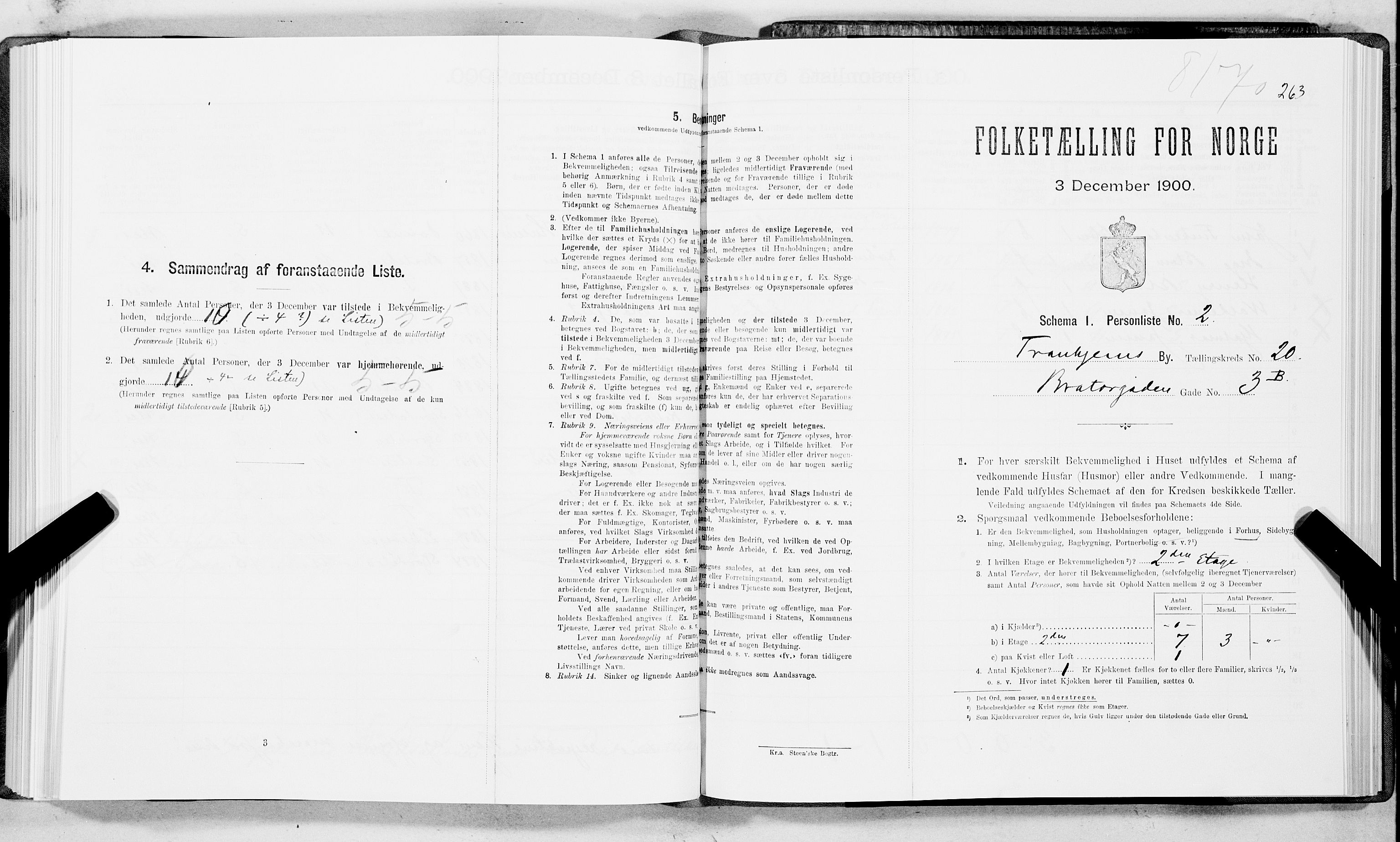 SAT, 1900 census for Trondheim, 1900, p. 3328