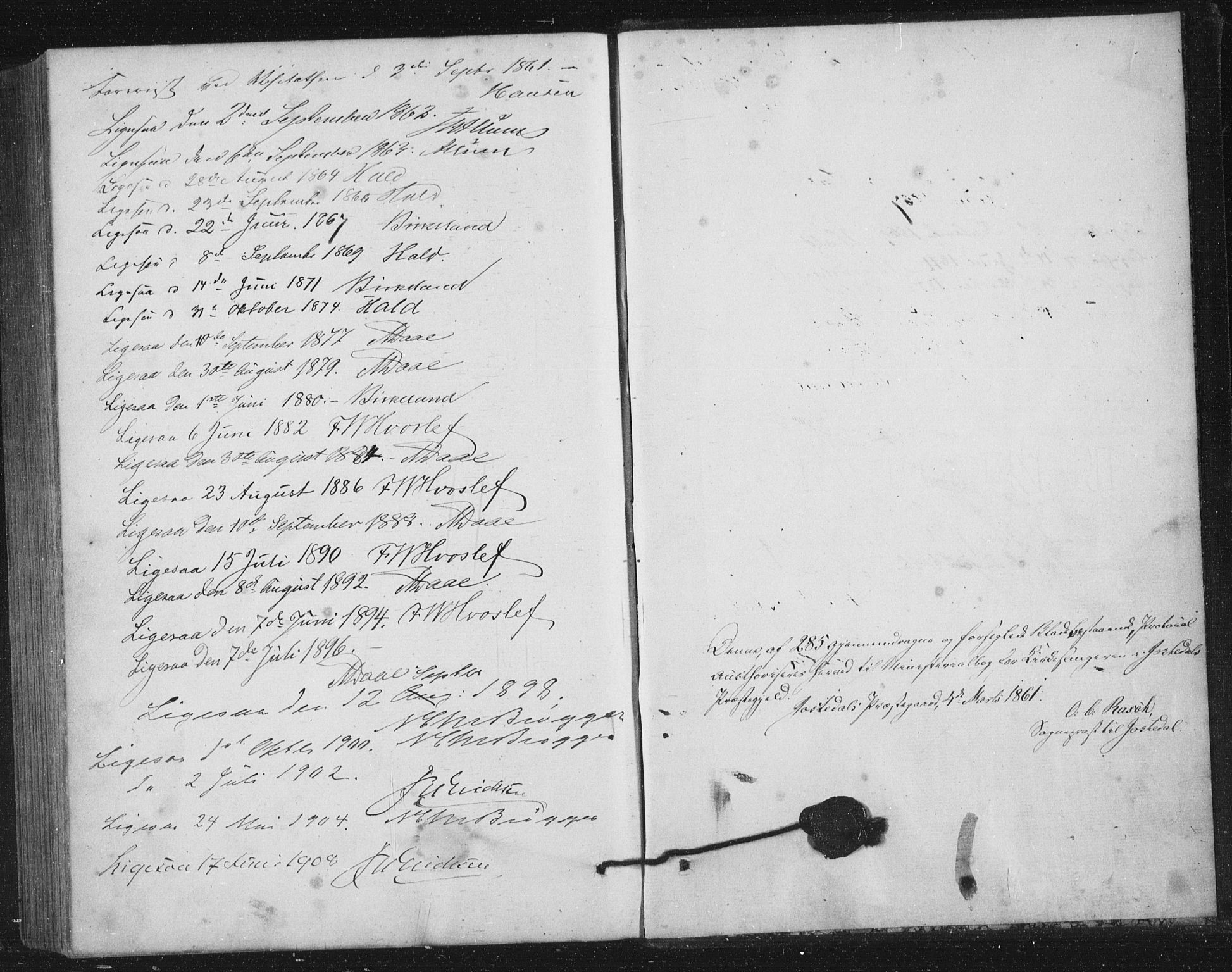 Jostedal sokneprestembete, AV/SAB-A-80601/H/Hab/Haba/L0001: Parish register (copy) no. A 1, 1861-1906