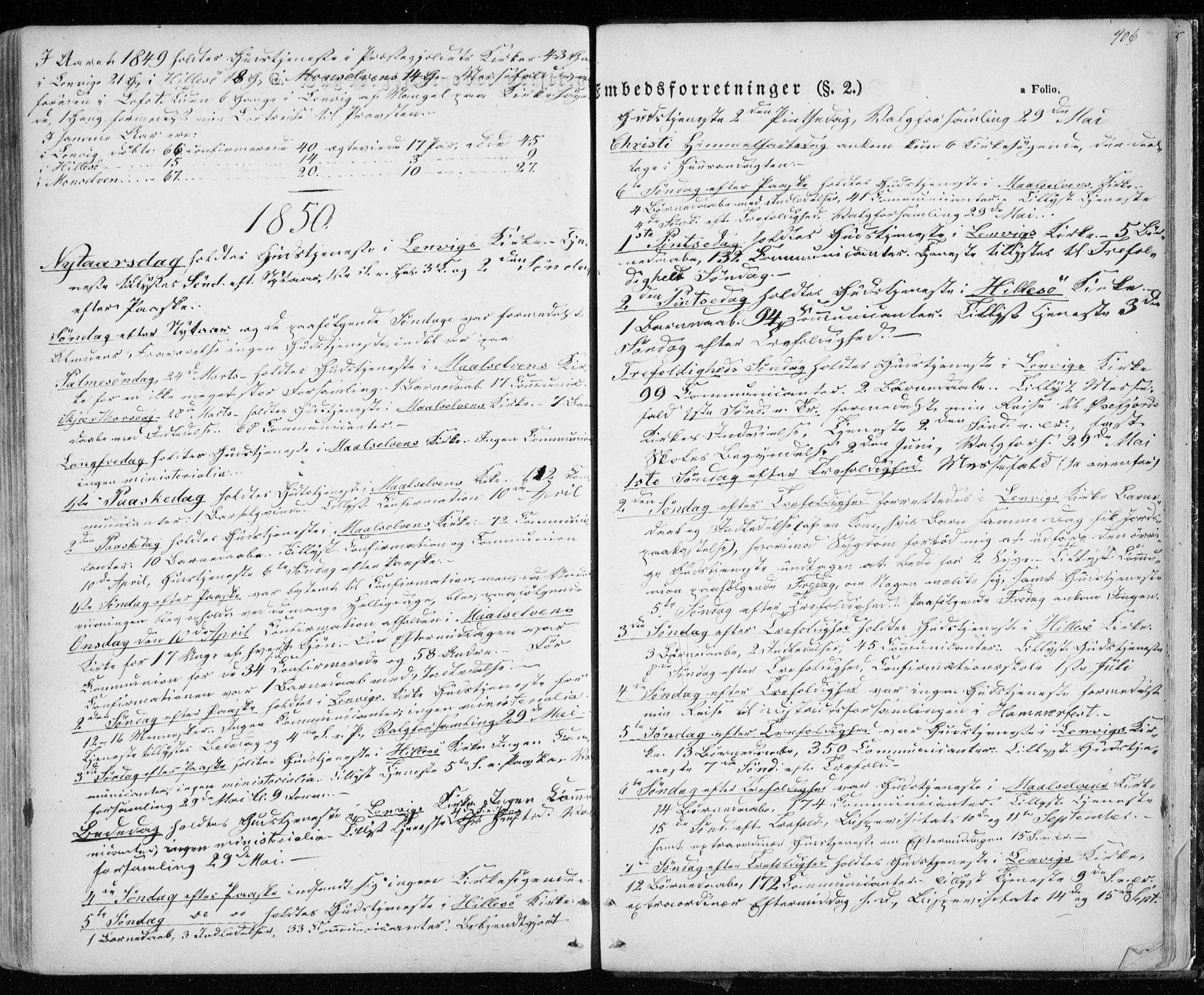 Lenvik sokneprestembete, AV/SATØ-S-1310/H/Ha/Haa/L0006kirke: Parish register (official) no. 6, 1845-1854, p. 406