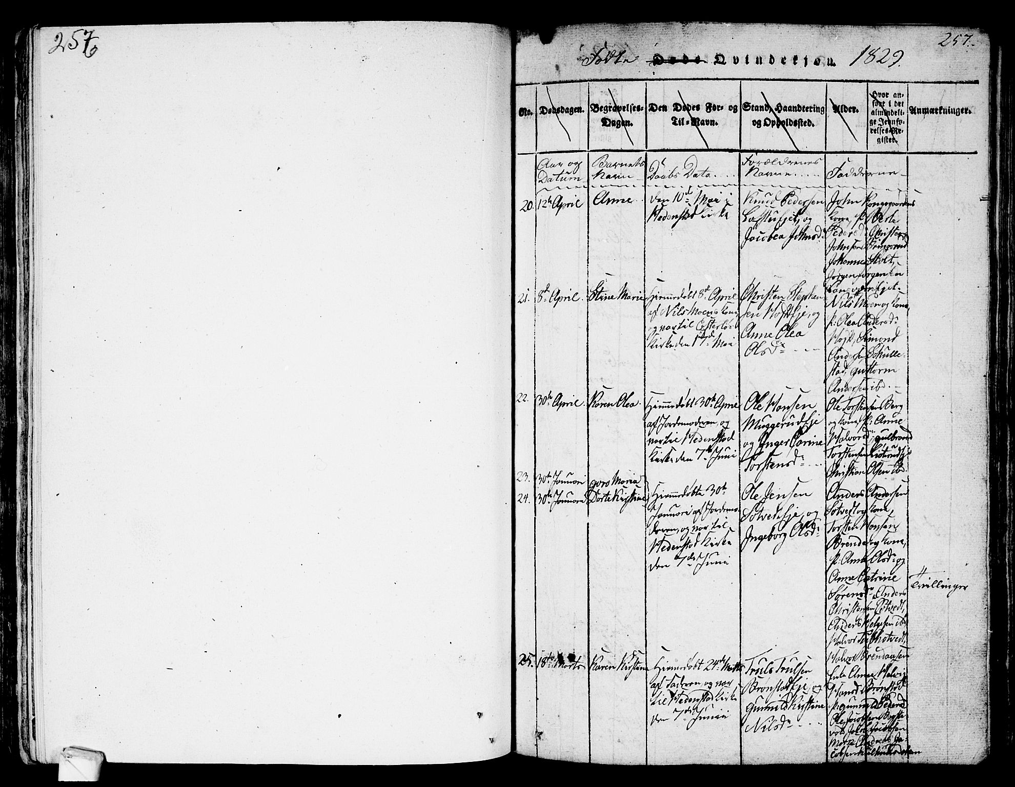 Sandsvær kirkebøker, AV/SAKO-A-244/G/Ga/L0003: Parish register (copy) no. I 3, 1817-1839, p. 256-257