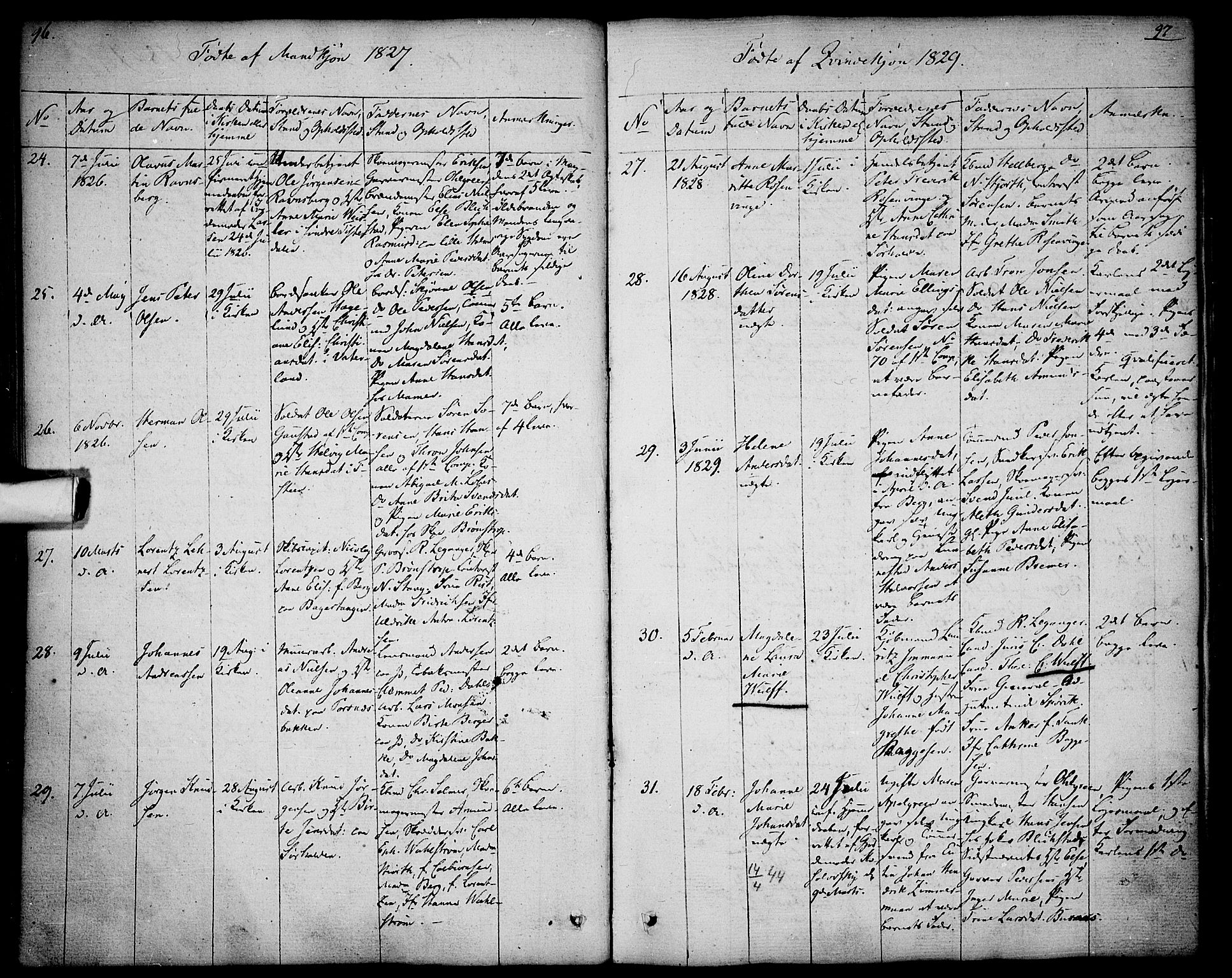 Halden prestekontor Kirkebøker, SAO/A-10909/F/Fa/L0004: Parish register (official) no. I 4, 1823-1834, p. 96-97
