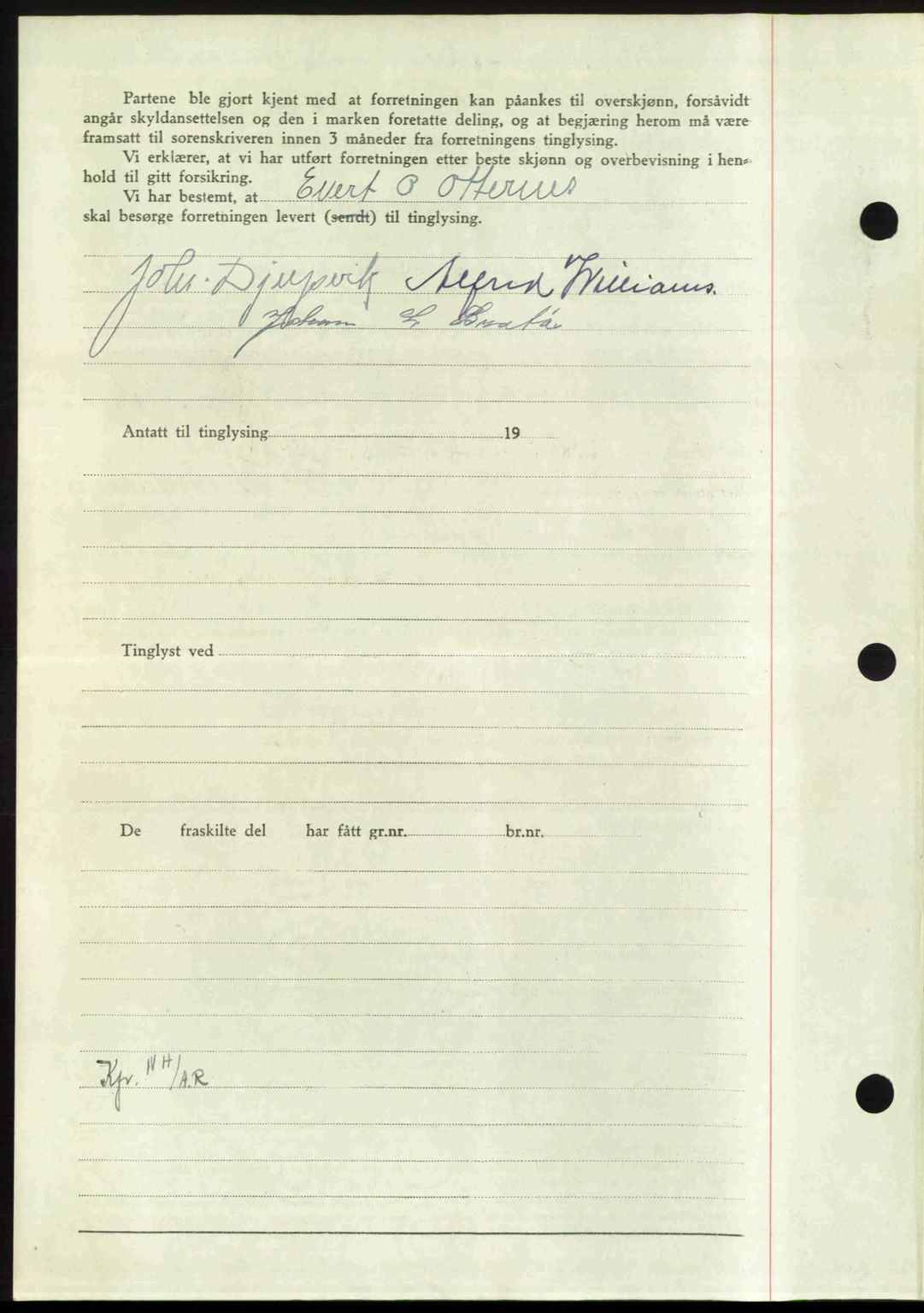 Nordmøre sorenskriveri, AV/SAT-A-4132/1/2/2Ca: Mortgage book no. A105, 1947-1947, Diary no: : 1290/1947