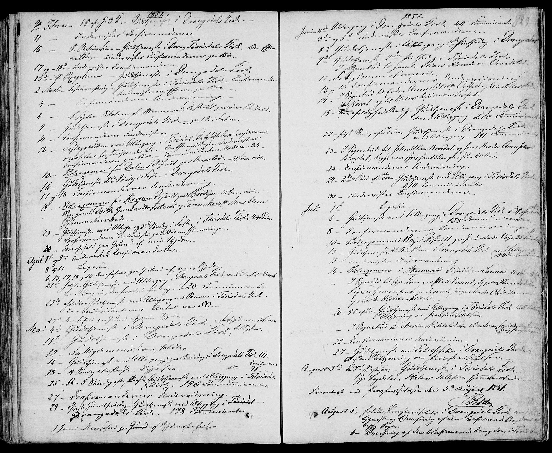 Drangedal kirkebøker, AV/SAKO-A-258/F/Fa/L0007b: Parish register (official) no. 7b, 1837-1856, p. 829