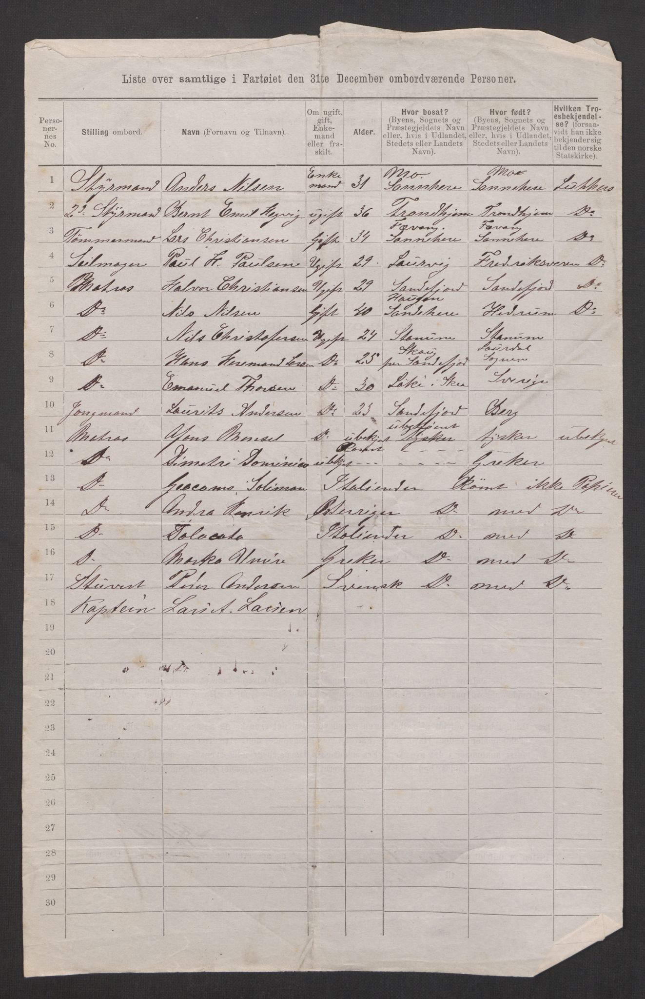 RA, 1875 census, lists of crew on ships: Ships in ports abroad, 1875, p. 578