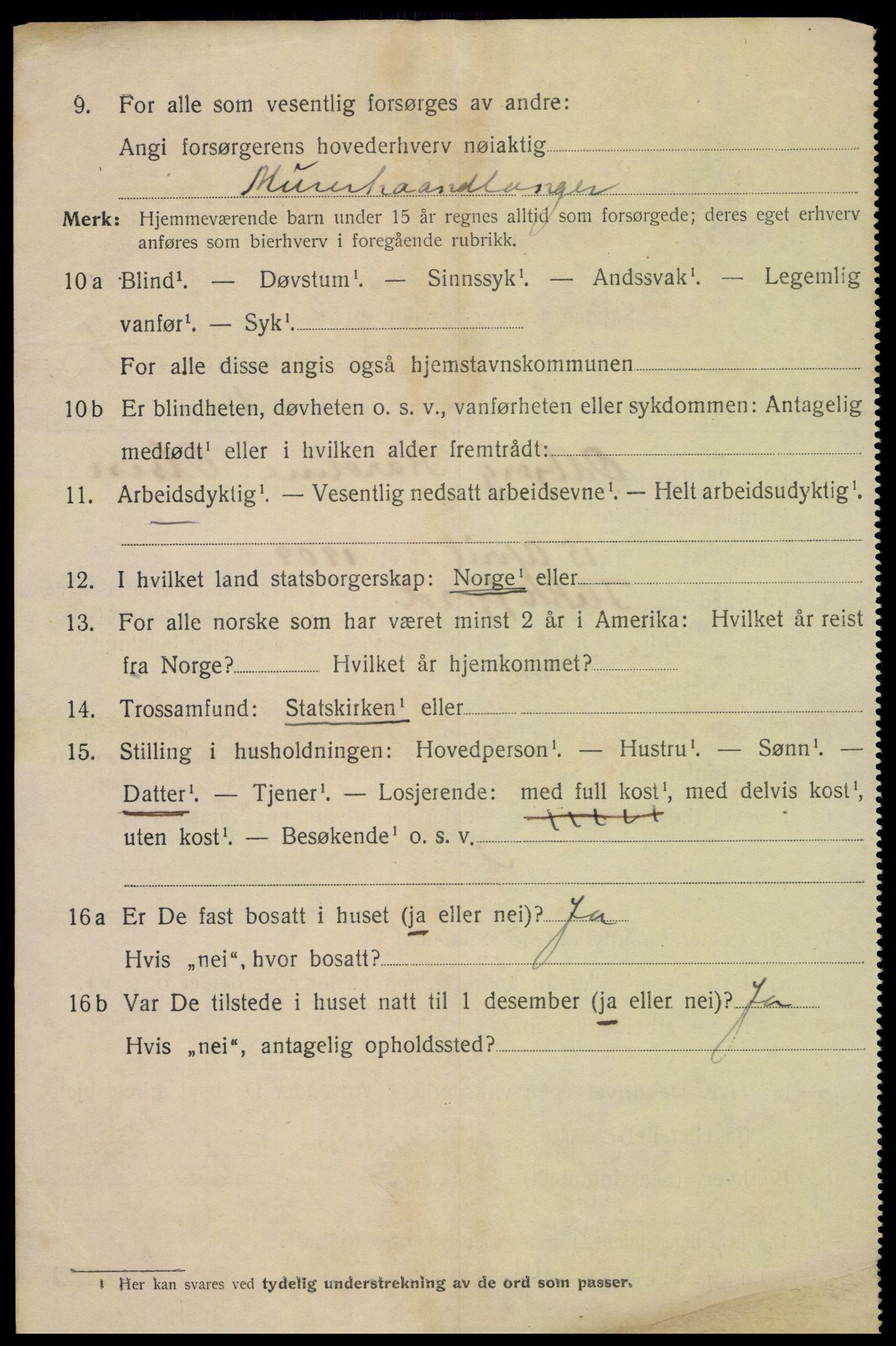 SAK, 1920 census for Flekkefjord, 1920, p. 4441