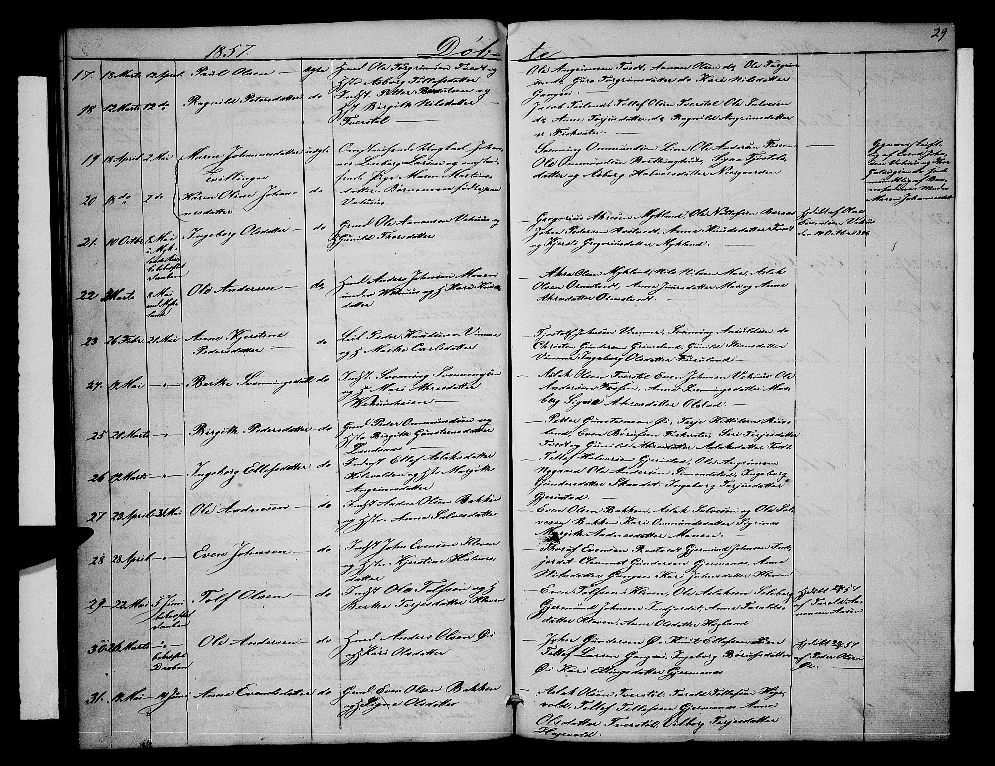 Åmli sokneprestkontor, AV/SAK-1111-0050/F/Fb/Fbc/L0002: Parish register (copy) no. B 2, 1850-1867, p. 29