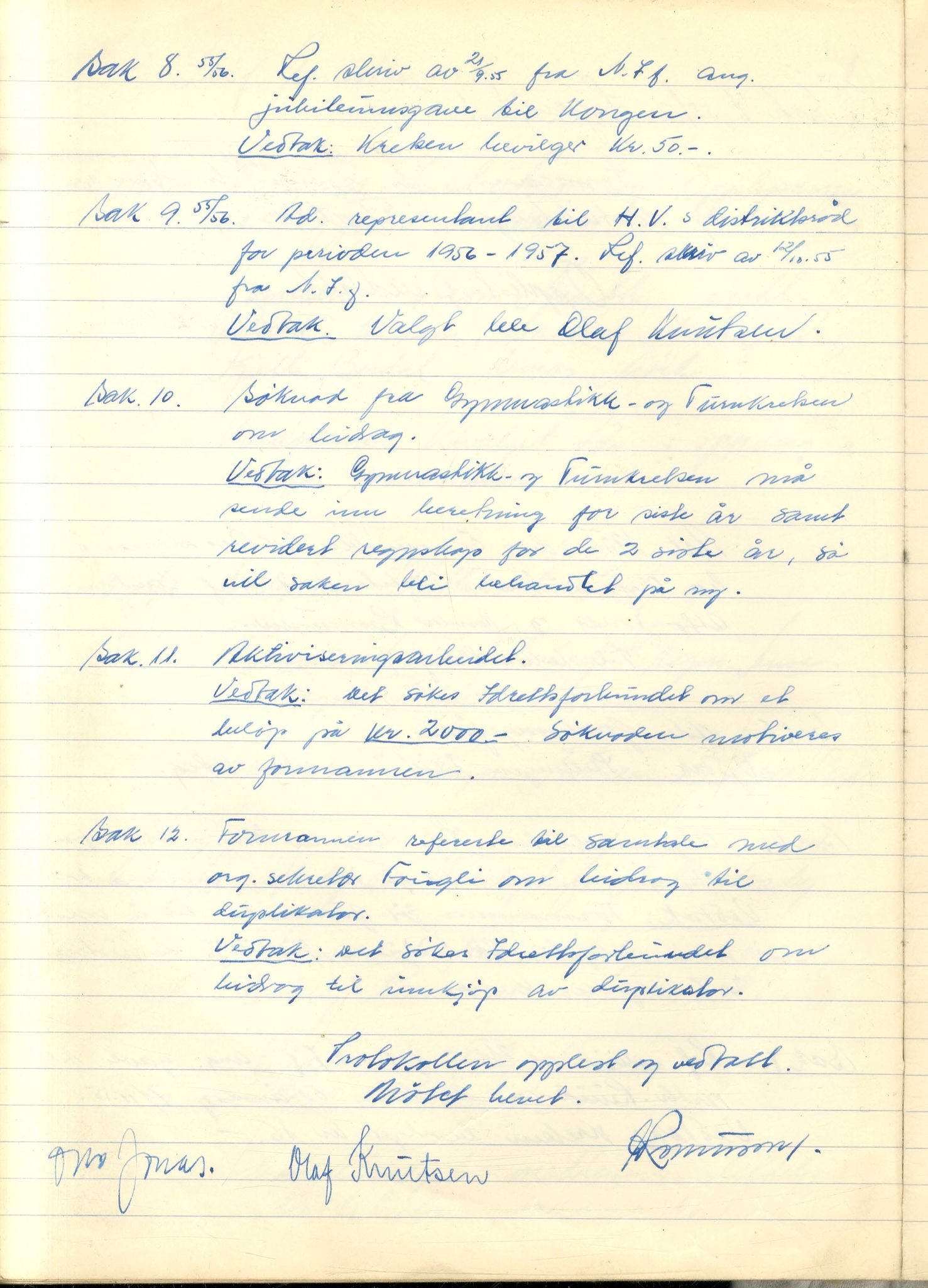 Vest-Finnmark Idrettskrets, FMFB/A-1042/A/Aa/L0002: Møteprotokoll for styre, kretsting og arbeidsutvalg, 1951-1961, p. 120