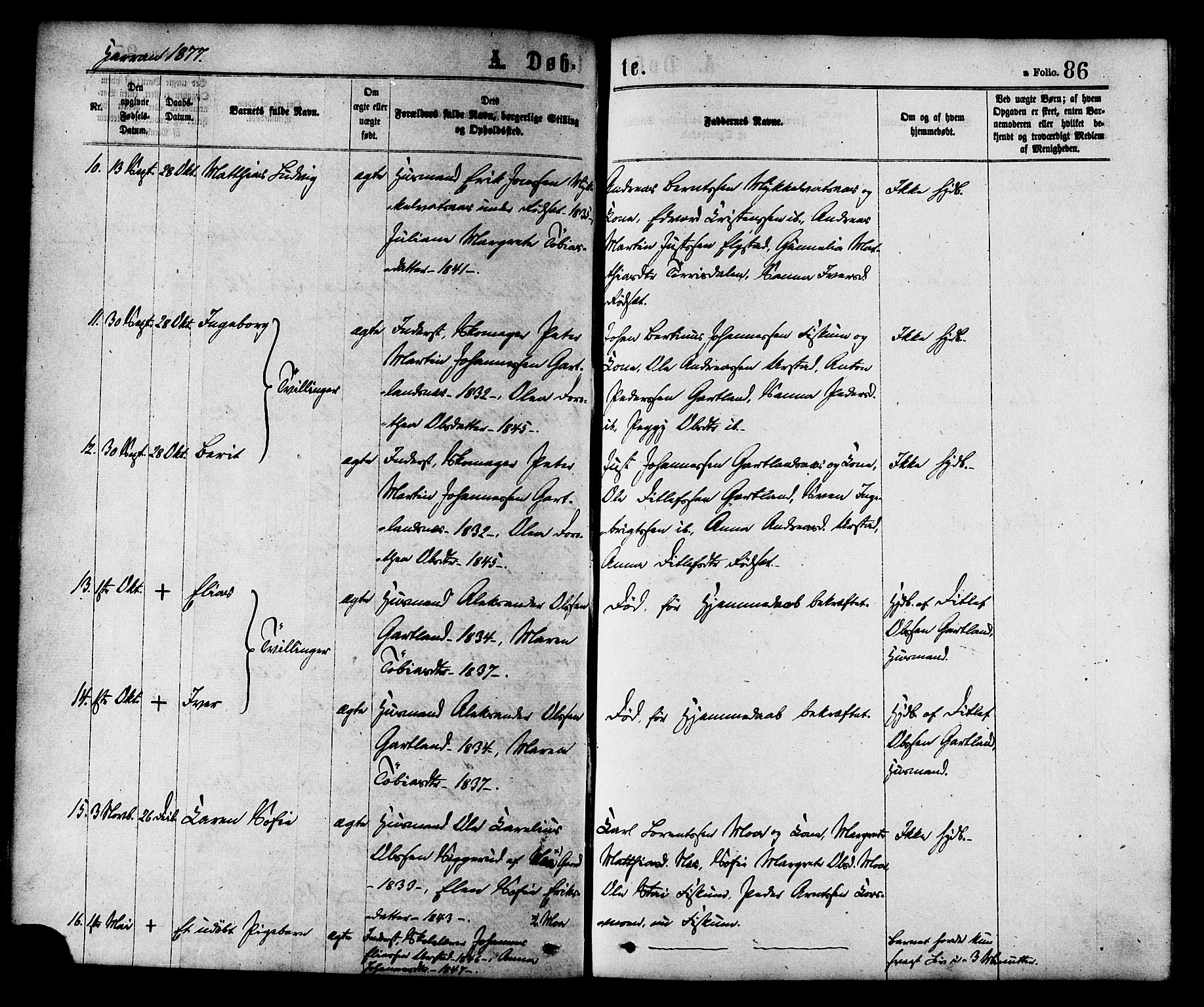 Ministerialprotokoller, klokkerbøker og fødselsregistre - Nord-Trøndelag, SAT/A-1458/758/L0516: Parish register (official) no. 758A03 /3, 1869-1879, p. 86