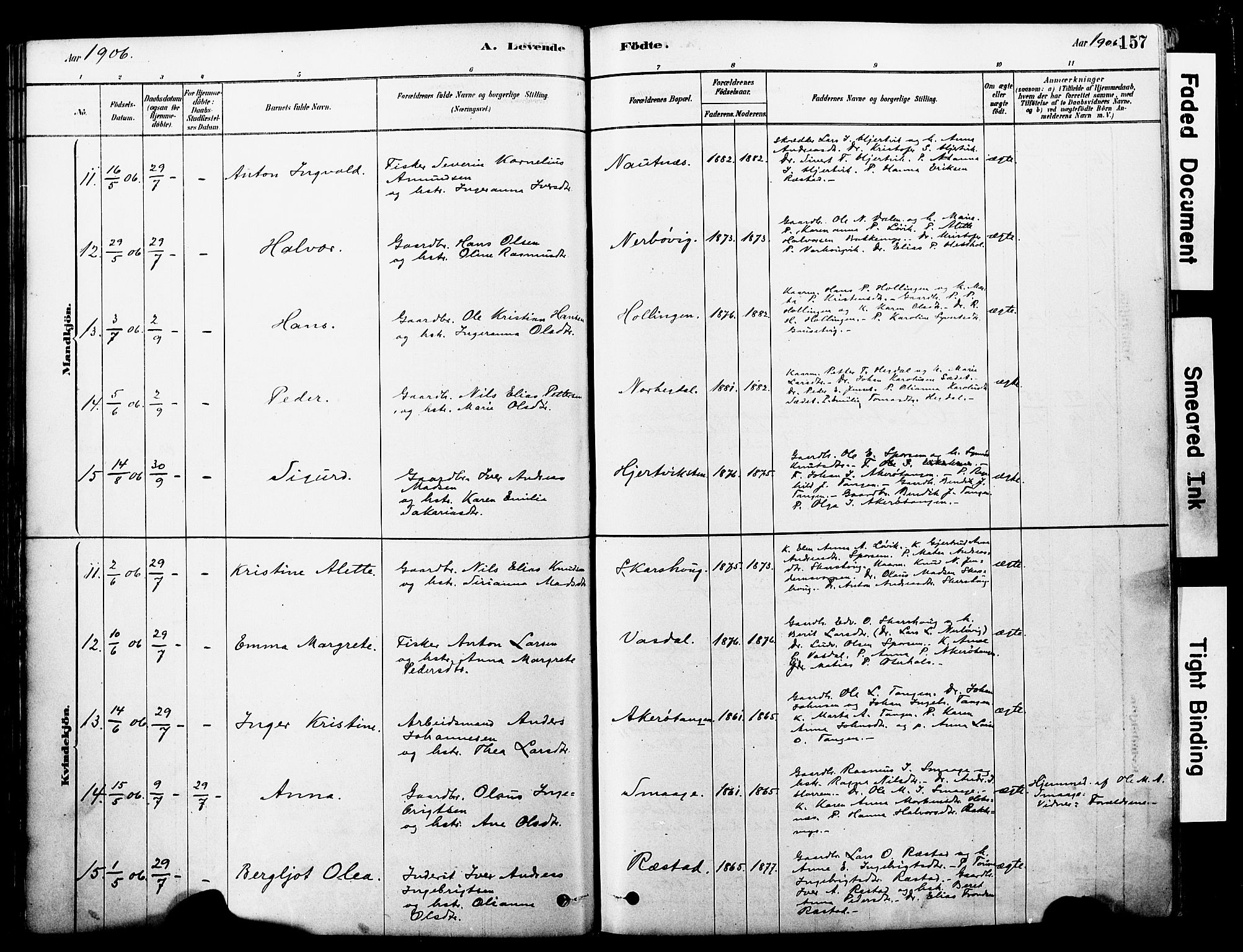 Ministerialprotokoller, klokkerbøker og fødselsregistre - Møre og Romsdal, AV/SAT-A-1454/560/L0721: Parish register (official) no. 560A05, 1878-1917, p. 157