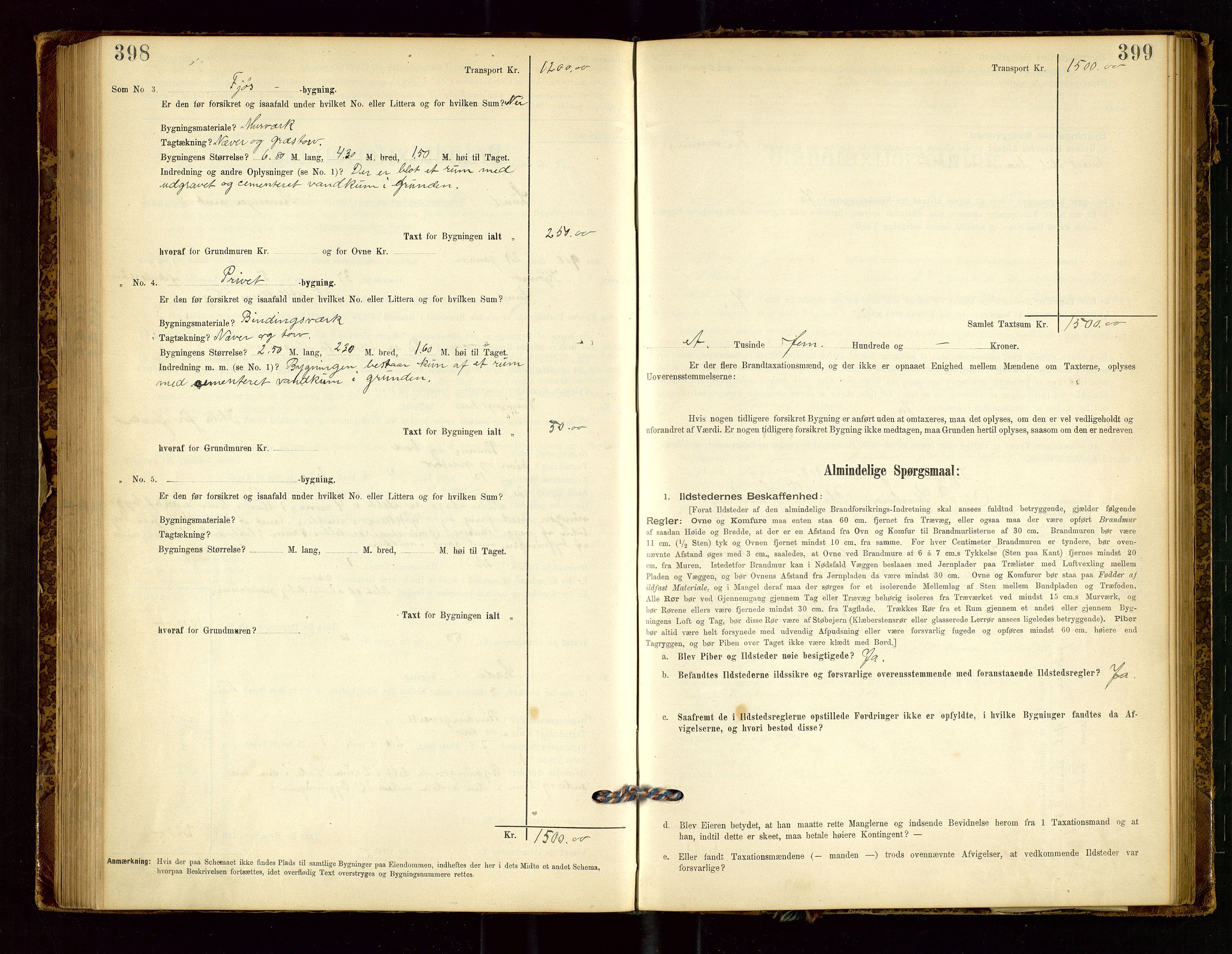 Lund lensmannskontor, AV/SAST-A-100303/Gob/L0001: "Brandtakstprotokol", 1894-1907, p. 398-399
