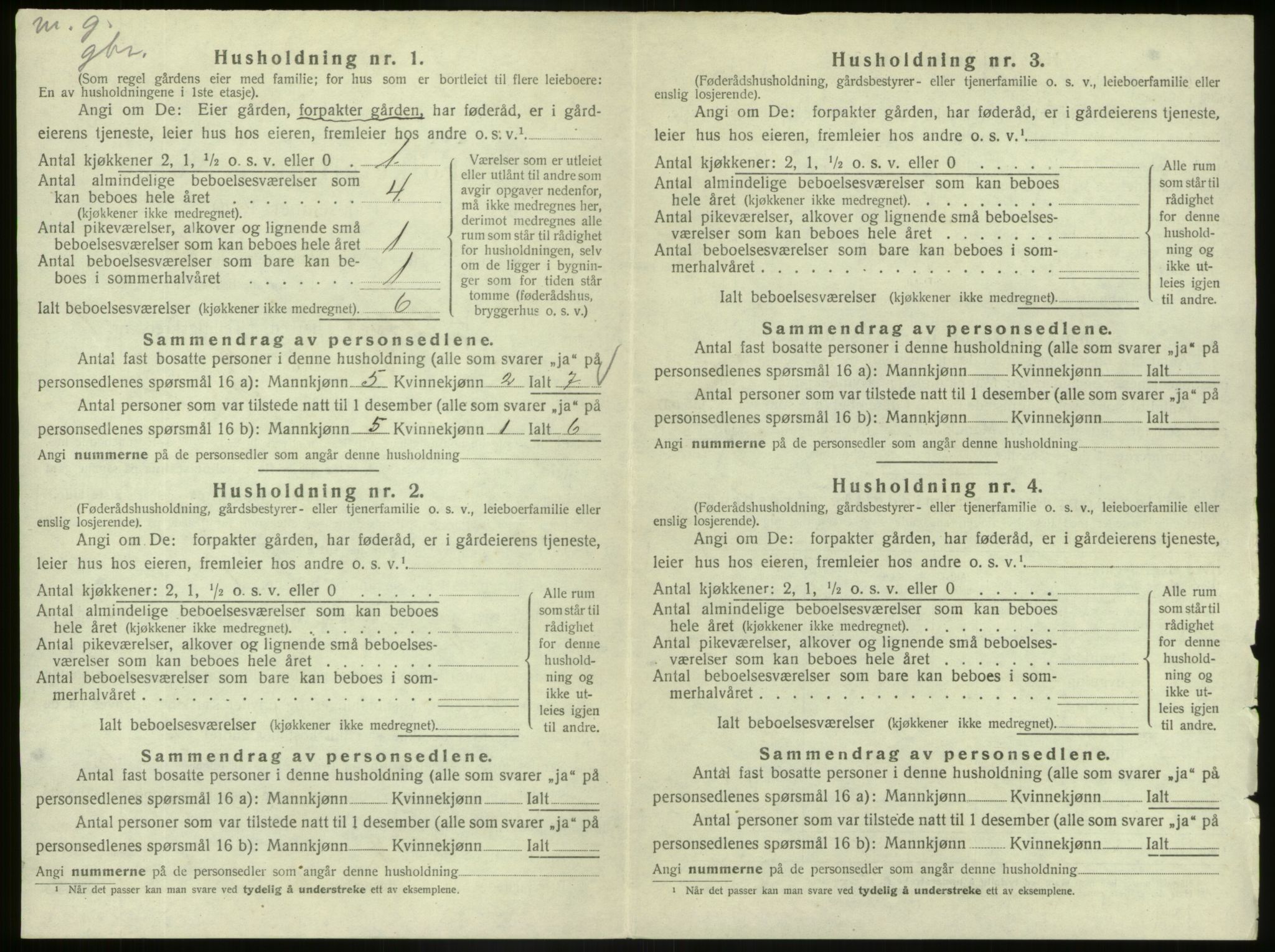 SAB, 1920 census for Hafslo, 1920, p. 155