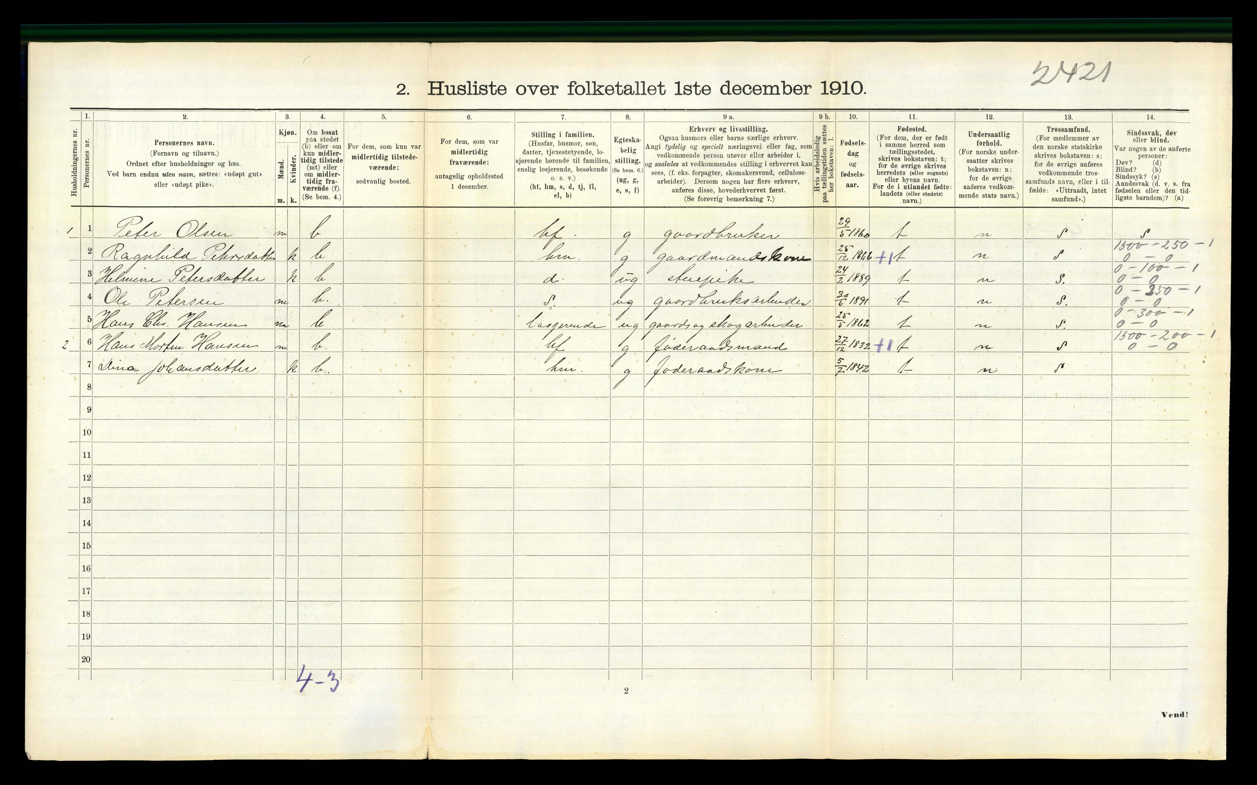 RA, 1910 census for Aa, 1910, p. 469