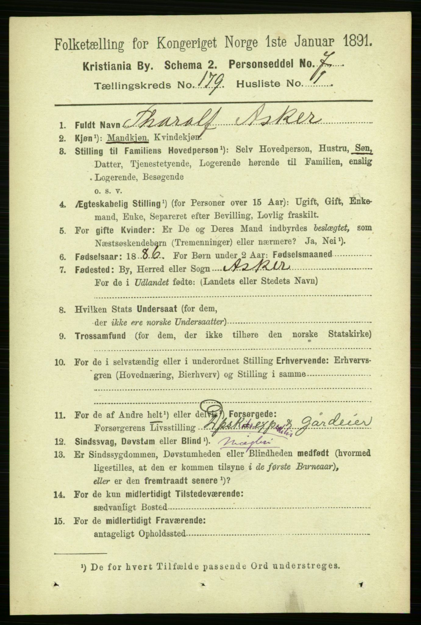 RA, 1891 census for 0301 Kristiania, 1891, p. 107941