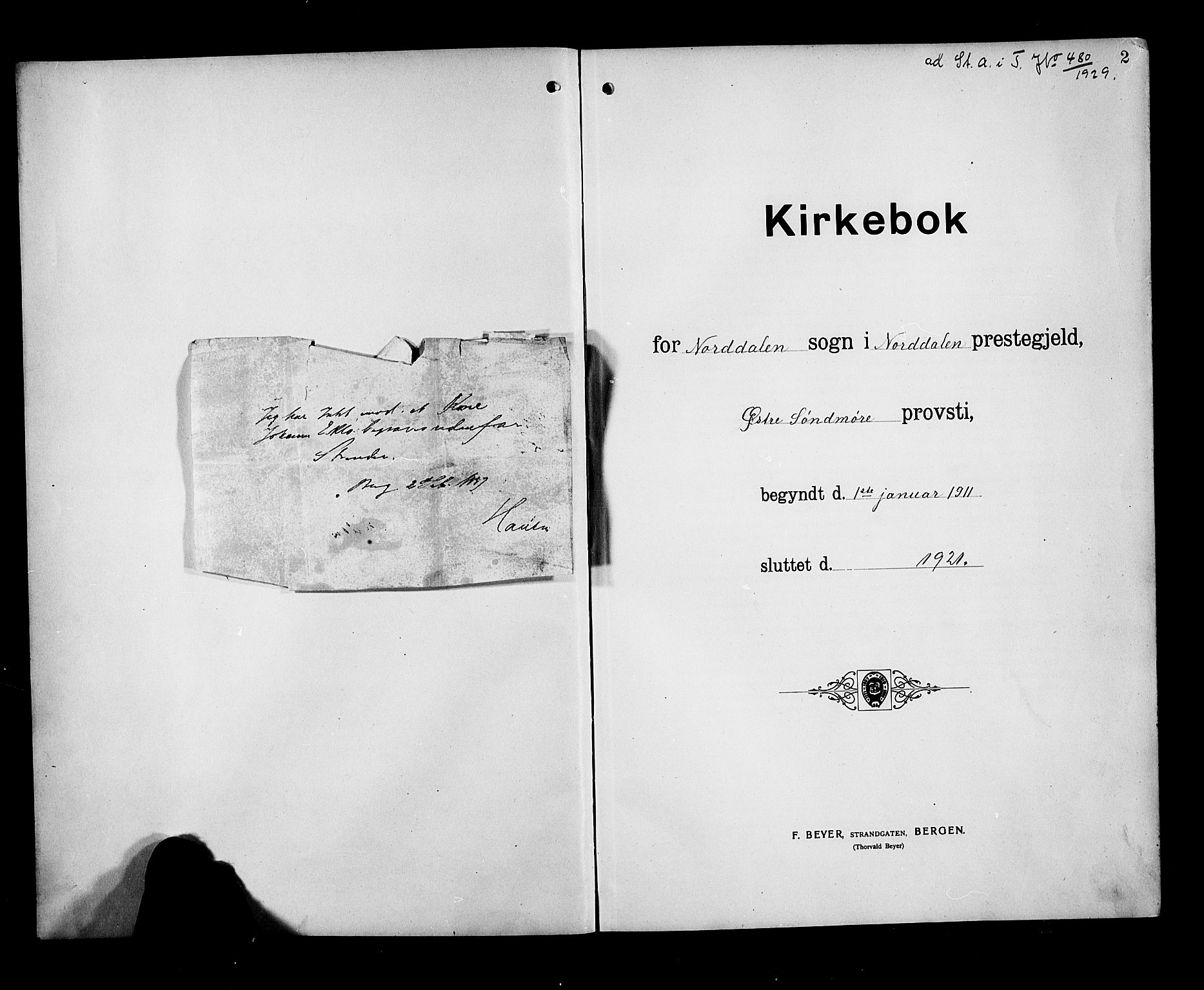 Ministerialprotokoller, klokkerbøker og fødselsregistre - Møre og Romsdal, SAT/A-1454/519/L0265: Parish register (copy) no. 519C06, 1911-1921, p. 2