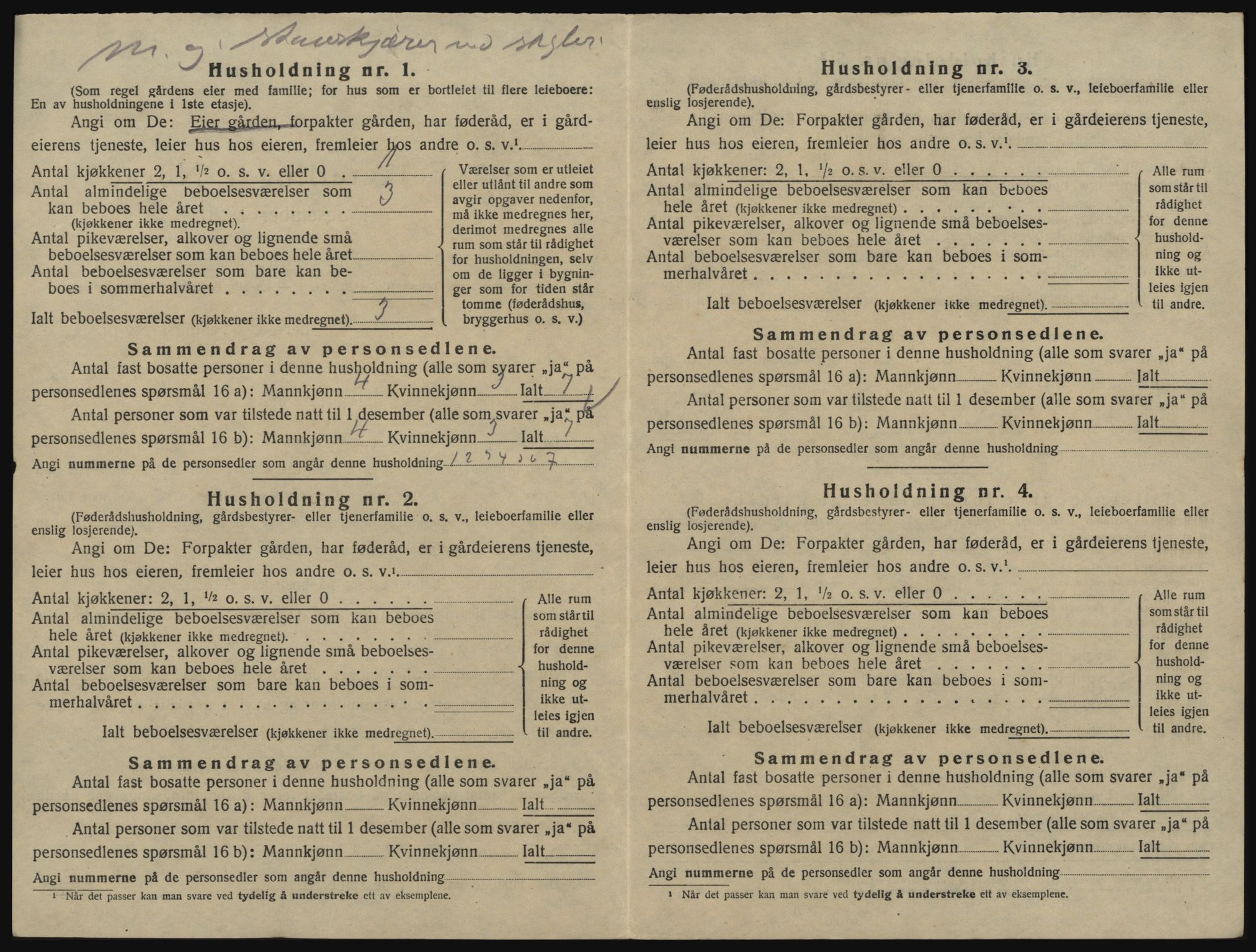 SAO, 1920 census for Glemmen, 1920, p. 432