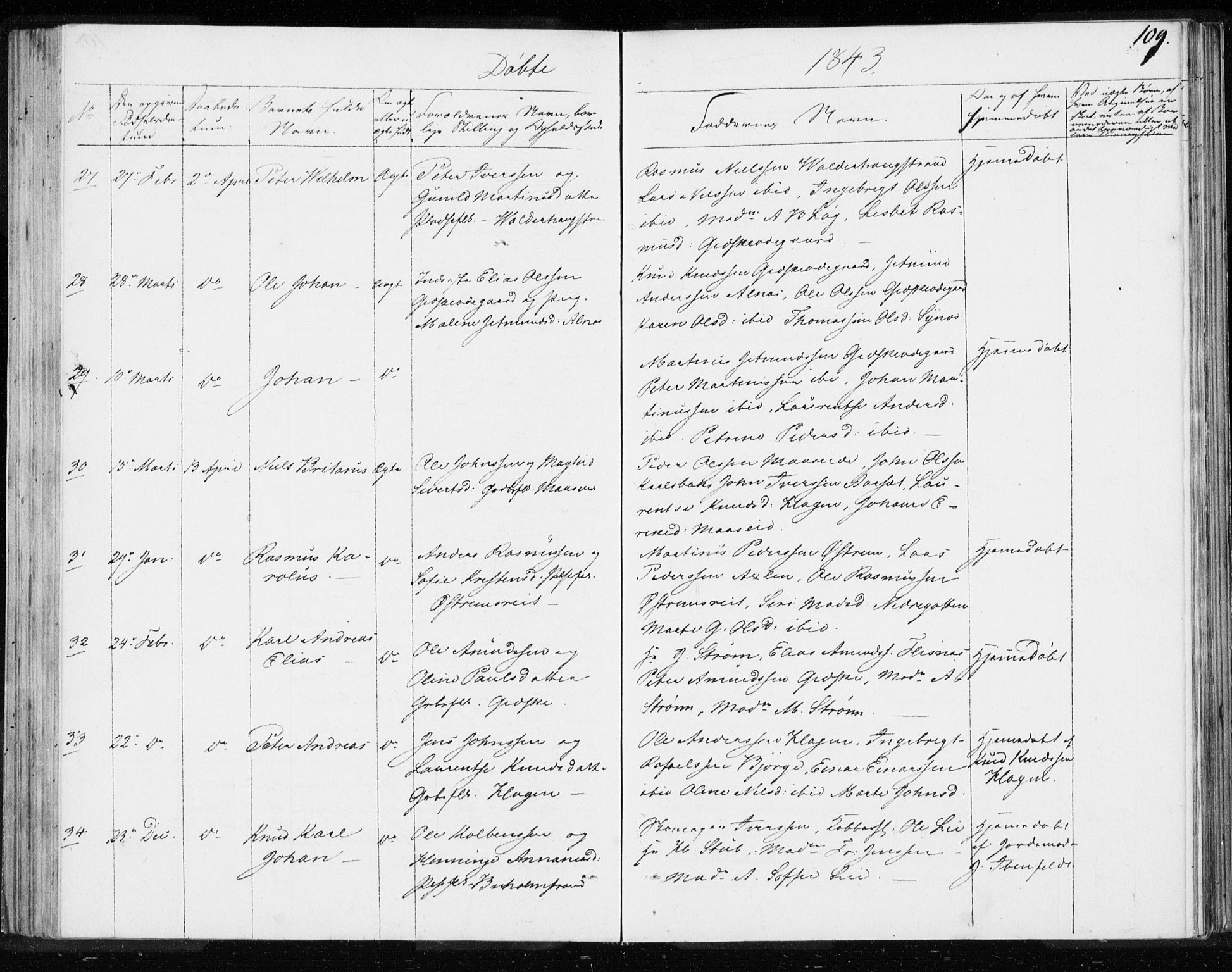 Ministerialprotokoller, klokkerbøker og fødselsregistre - Møre og Romsdal, AV/SAT-A-1454/528/L0414: Curate's parish register no. 528B02, 1833-1844, p. 109