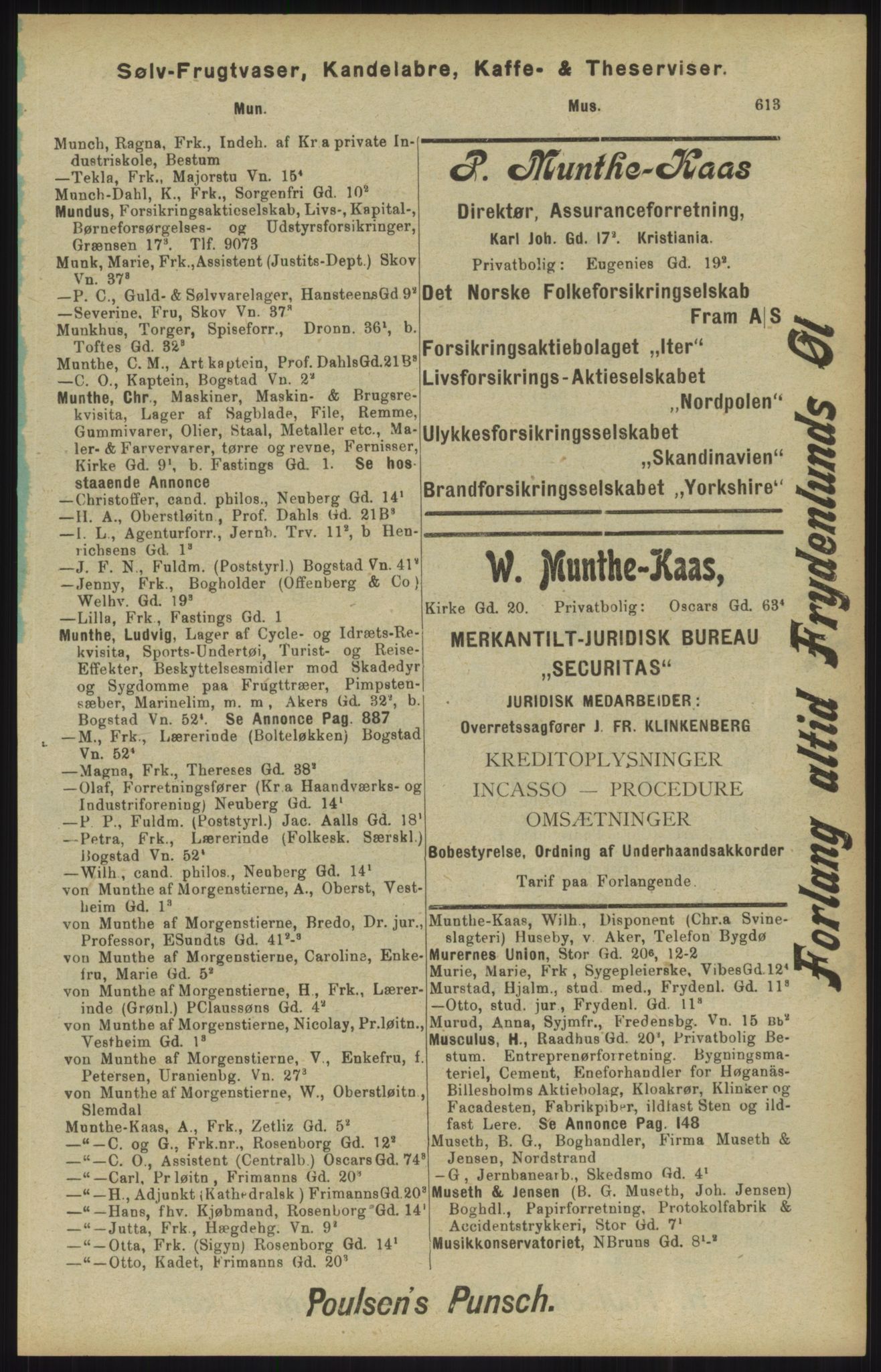 Kristiania/Oslo adressebok, PUBL/-, 1904, p. 613