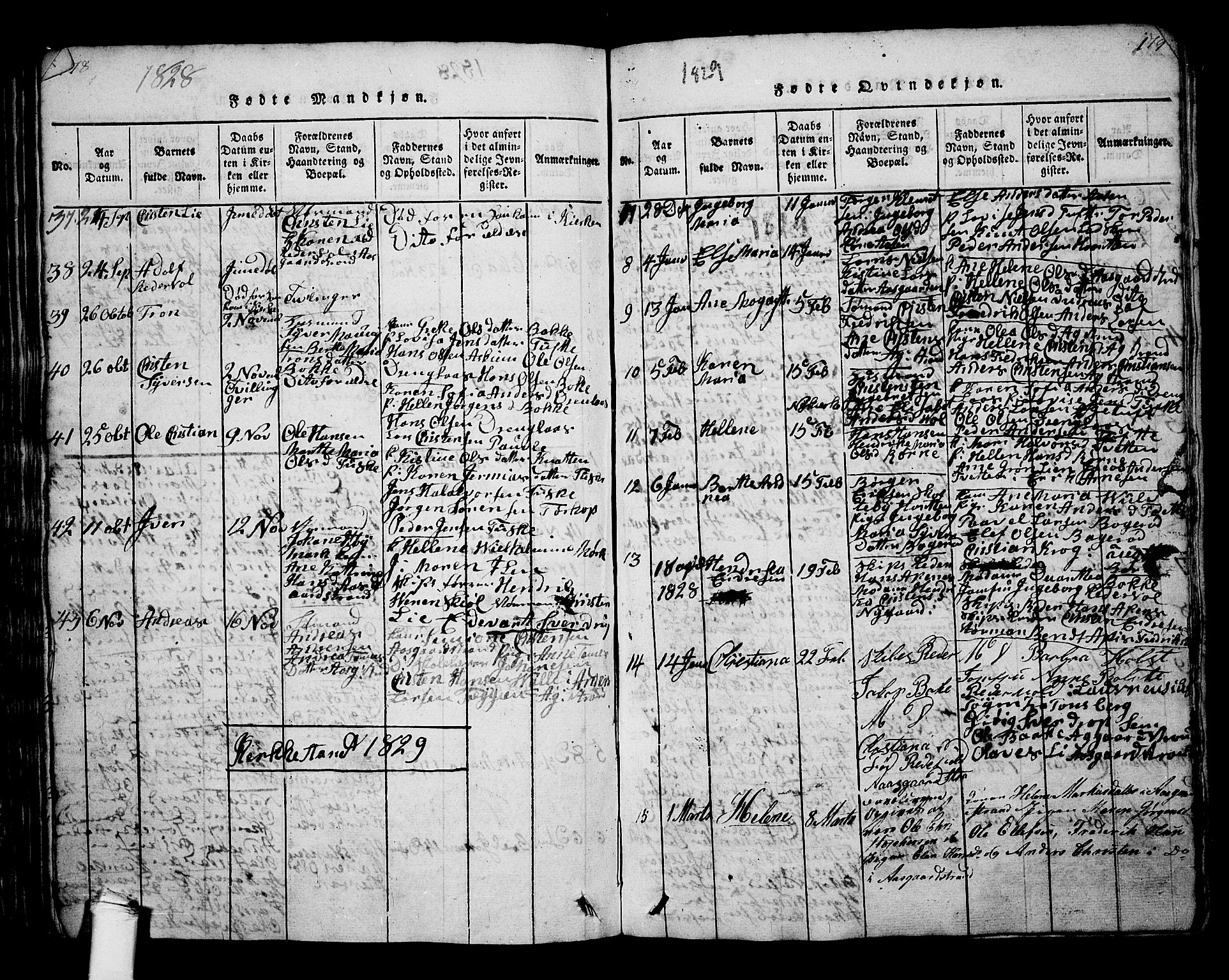 Borre kirkebøker, SAKO/A-338/G/Ga/L0001: Parish register (copy) no. I 1, 1815-1851, p. 178-179