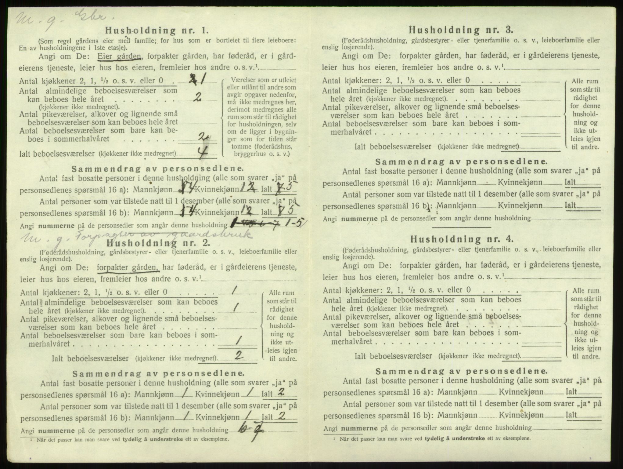 SAB, 1920 census for Hyllestad, 1920, p. 211