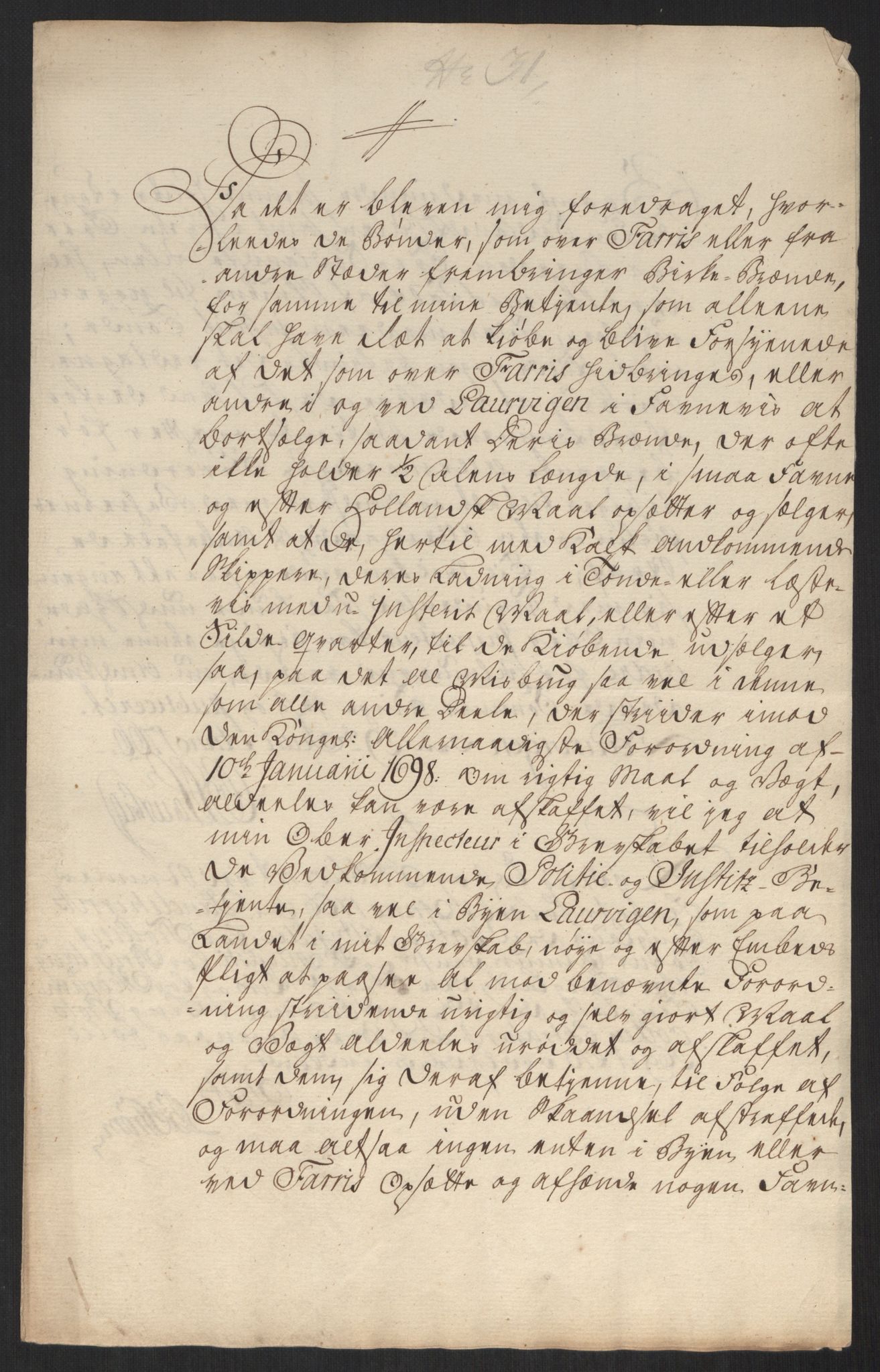 Larvik grevskap, AV/SAKO-A-1056/Y/Yb/L0001: Dokumenter, 1698-1782, p. 339