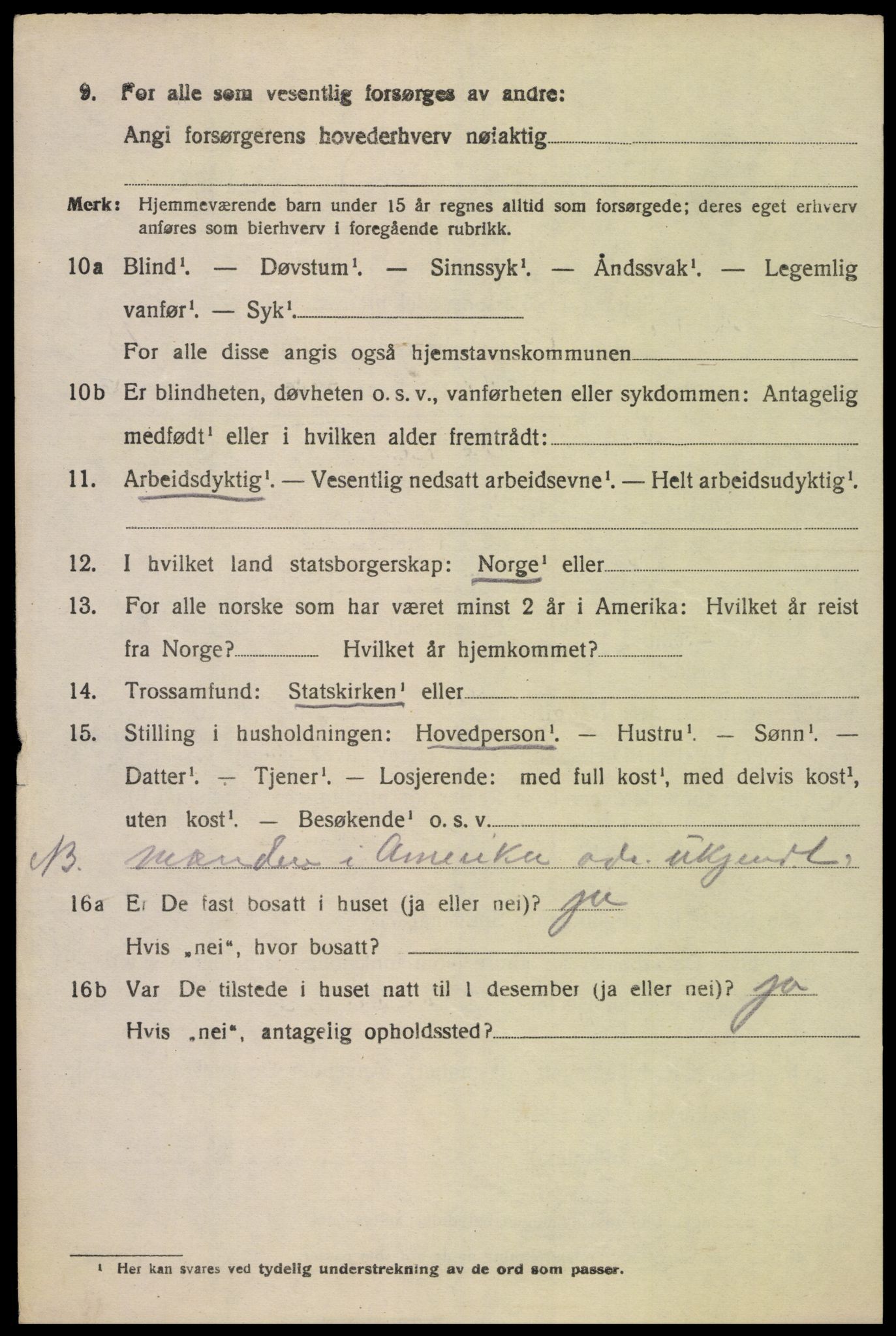 SAK, 1920 census for Oddernes, 1920, p. 9860