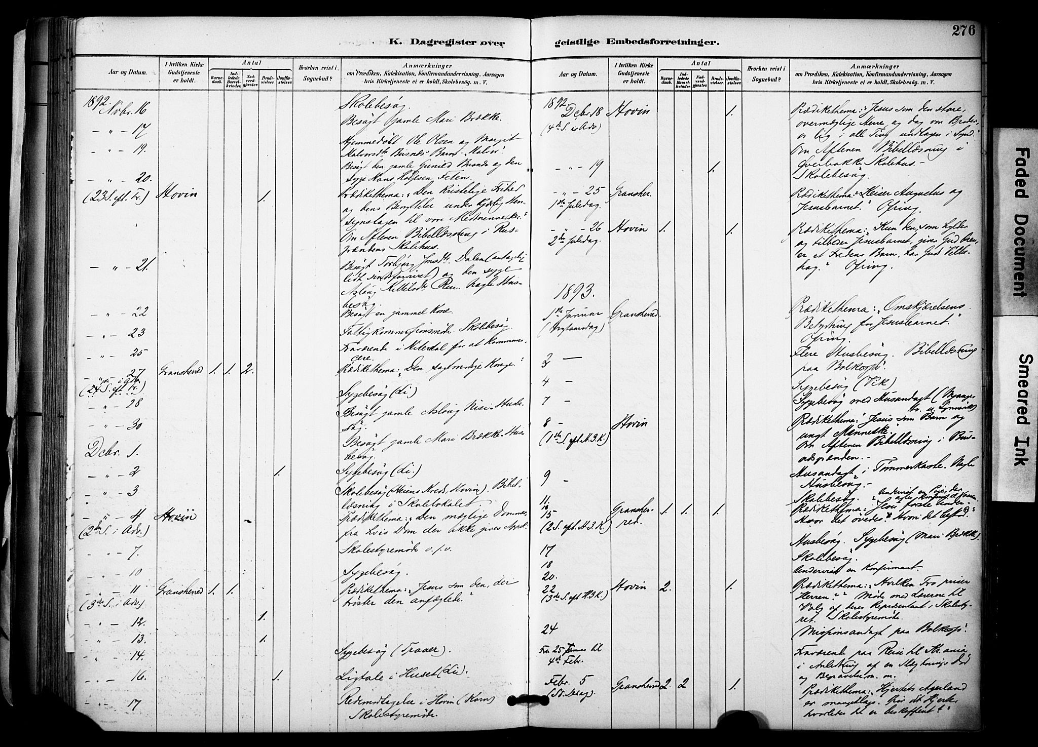 Gransherad kirkebøker, SAKO/A-267/F/Fa/L0005: Parish register (official) no. I 5, 1887-1916, p. 276