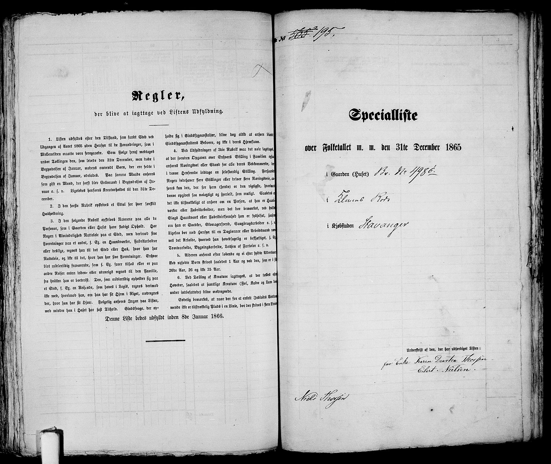 RA, 1865 census for Stavanger, 1865, p. 414