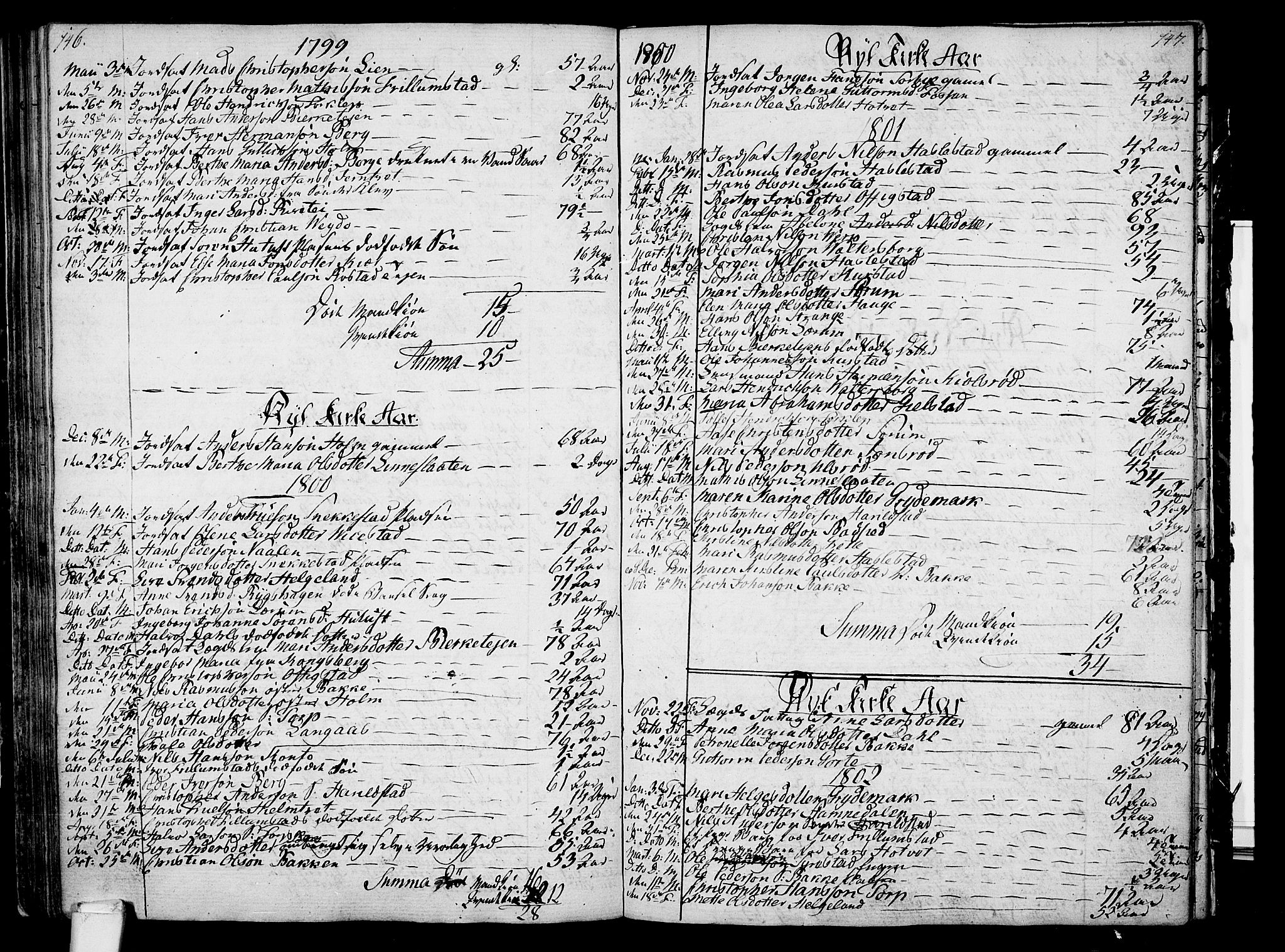 Våle kirkebøker, AV/SAKO-A-334/F/Fa/L0005: Parish register (official) no. I 5, 1773-1808, p. 146-147