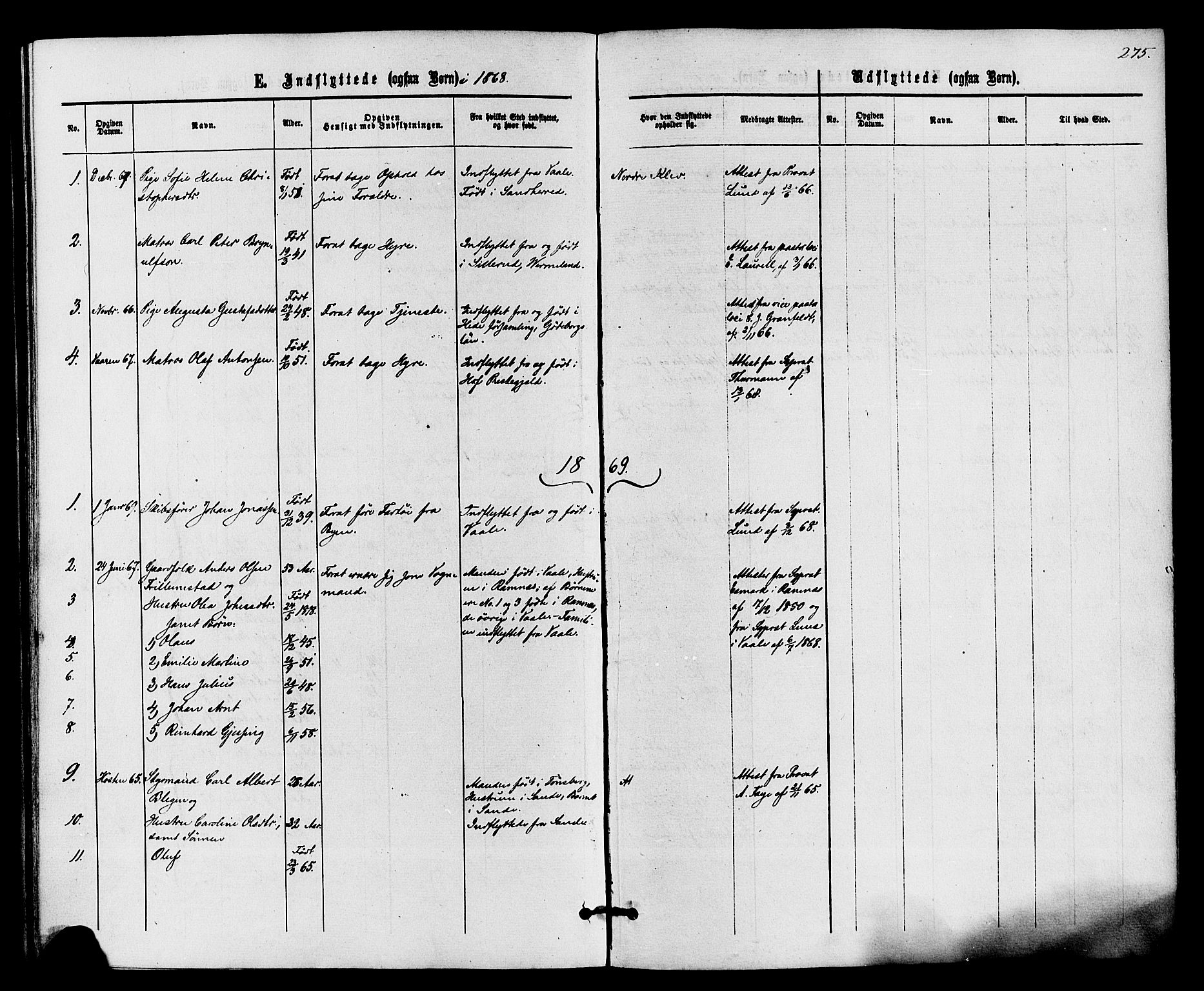 Holmestrand kirkebøker, AV/SAKO-A-346/F/Fa/L0003: Parish register (official) no. 3, 1867-1879, p. 275