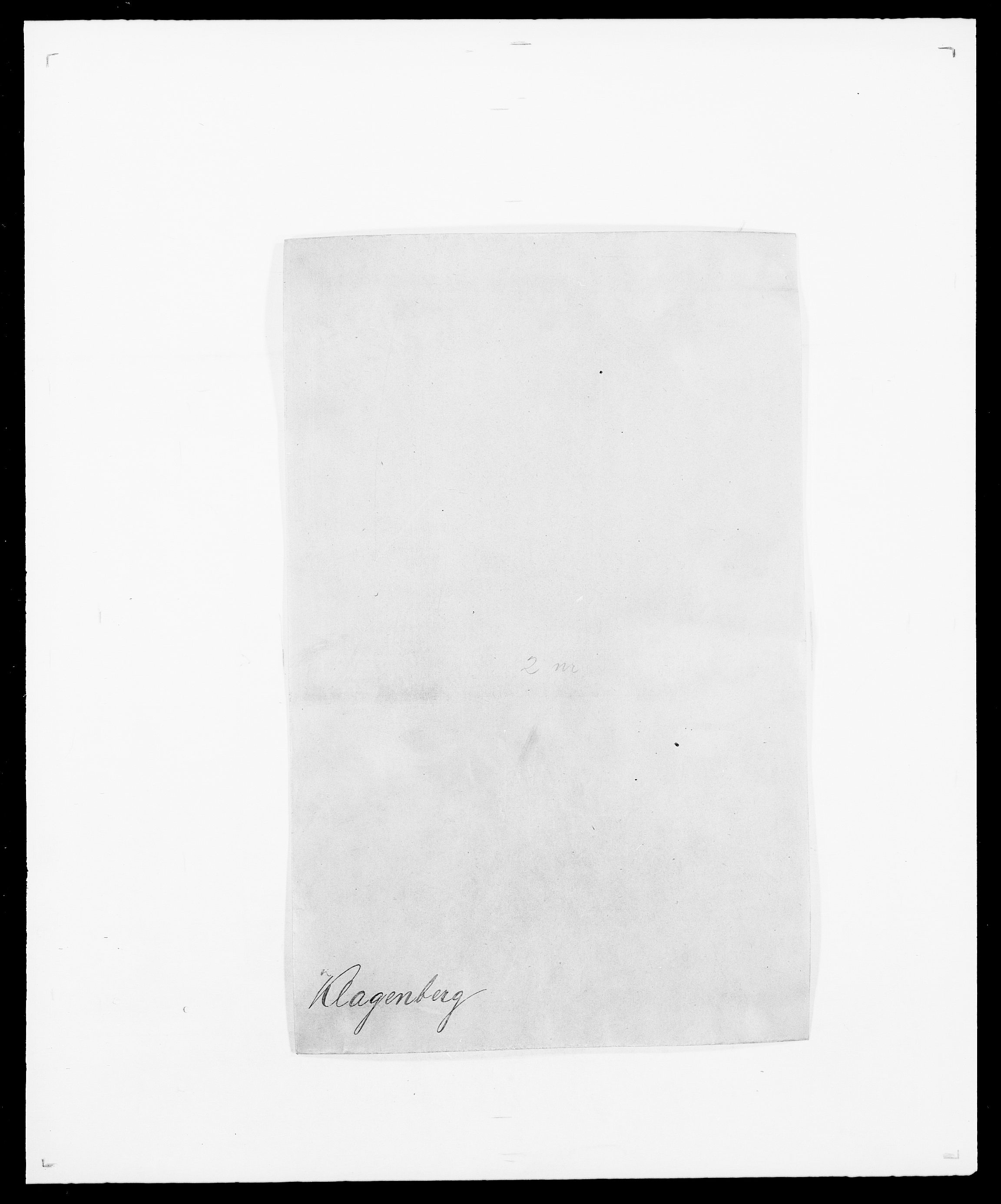 Delgobe, Charles Antoine - samling, AV/SAO-PAO-0038/D/Da/L0021: Klagenberg - Kristoft, p. 1