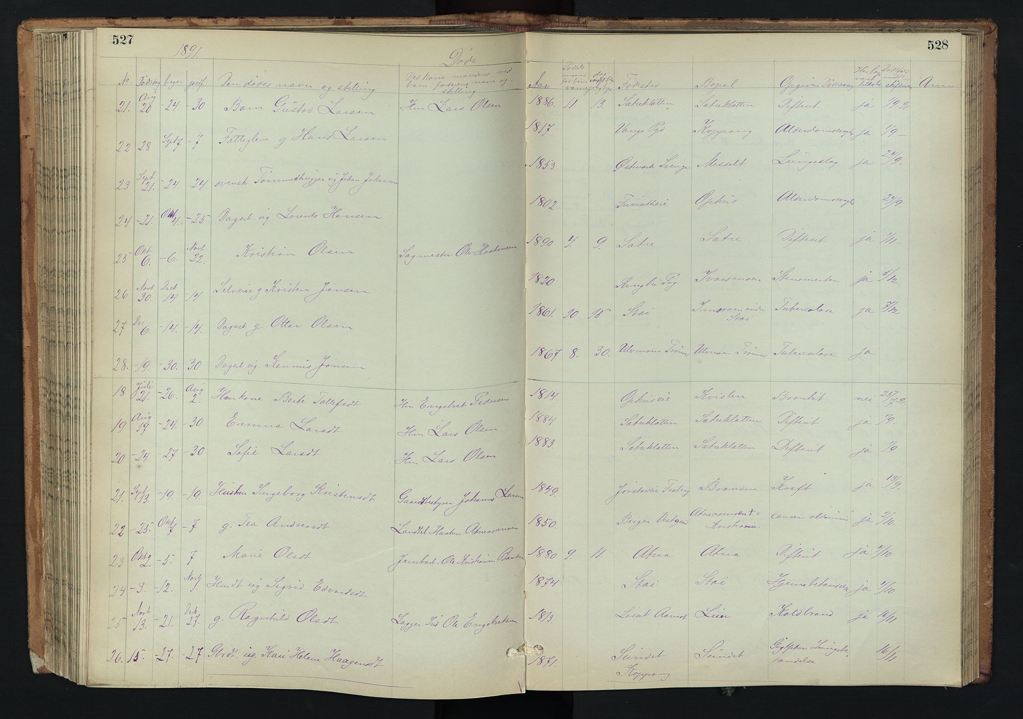 Stor-Elvdal prestekontor, AV/SAH-PREST-052/H/Ha/Hab/L0002: Parish register (copy) no. 2, 1860-1894, p. 527-528