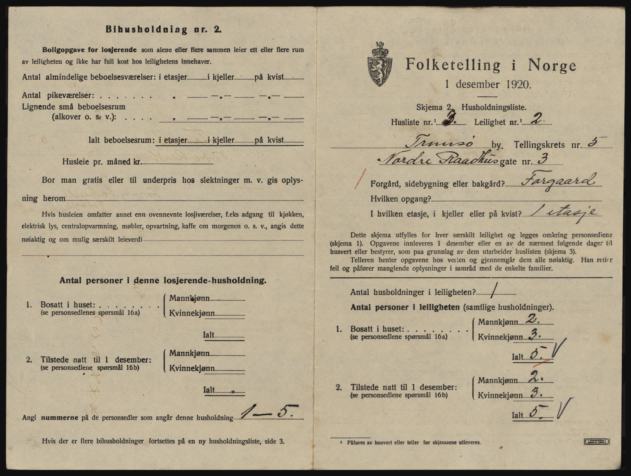 SATØ, 1920 census for Tromsø, 1920, p. 3727