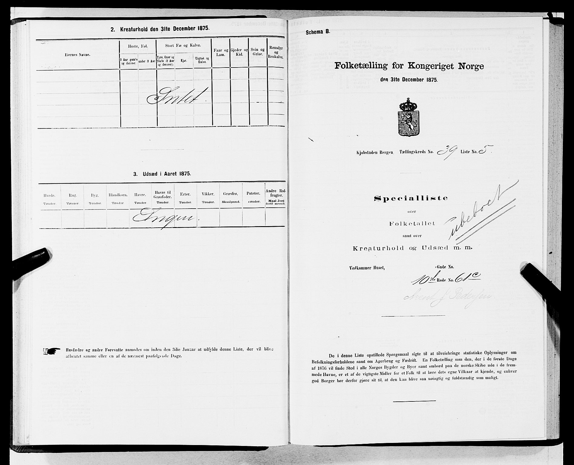 SAB, 1875 census for 1301 Bergen, 1875, p. 2018