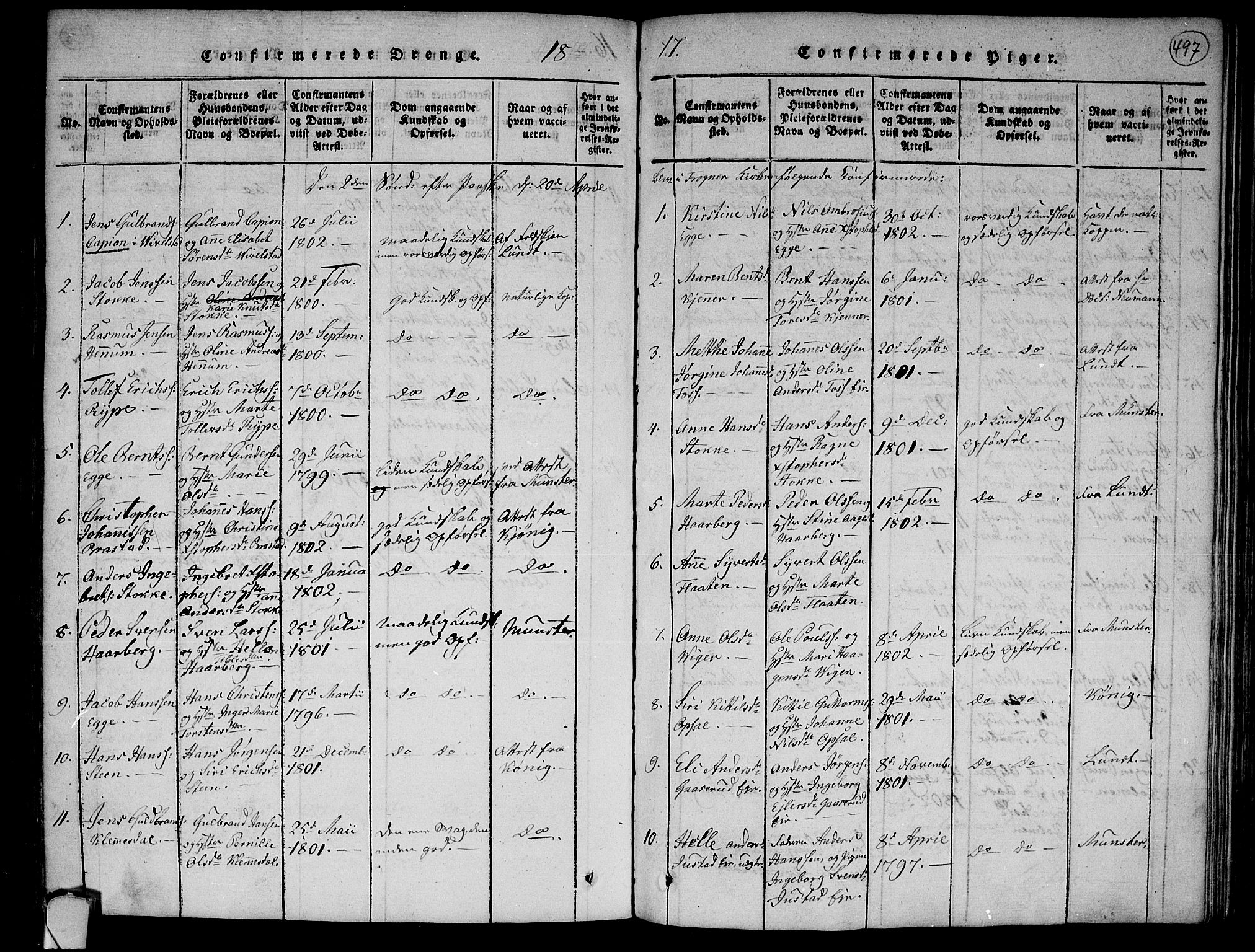 Lier kirkebøker, AV/SAKO-A-230/F/Fa/L0008: Parish register (official) no. I 8, 1813-1825, p. 496-497