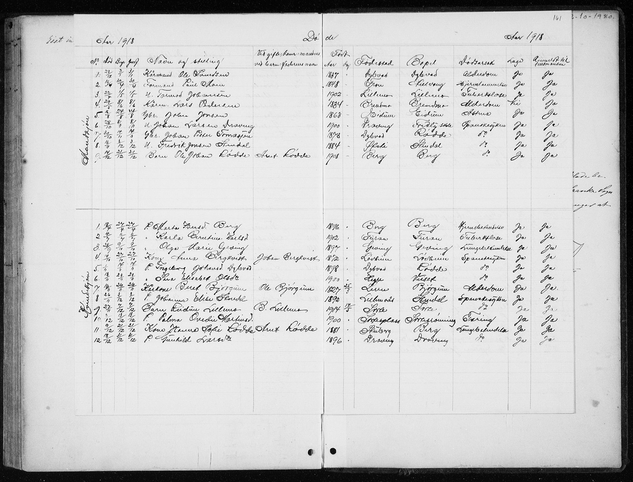 Ministerialprotokoller, klokkerbøker og fødselsregistre - Nord-Trøndelag, SAT/A-1458/710/L0096: Parish register (copy) no. 710C01, 1892-1925, p. 161