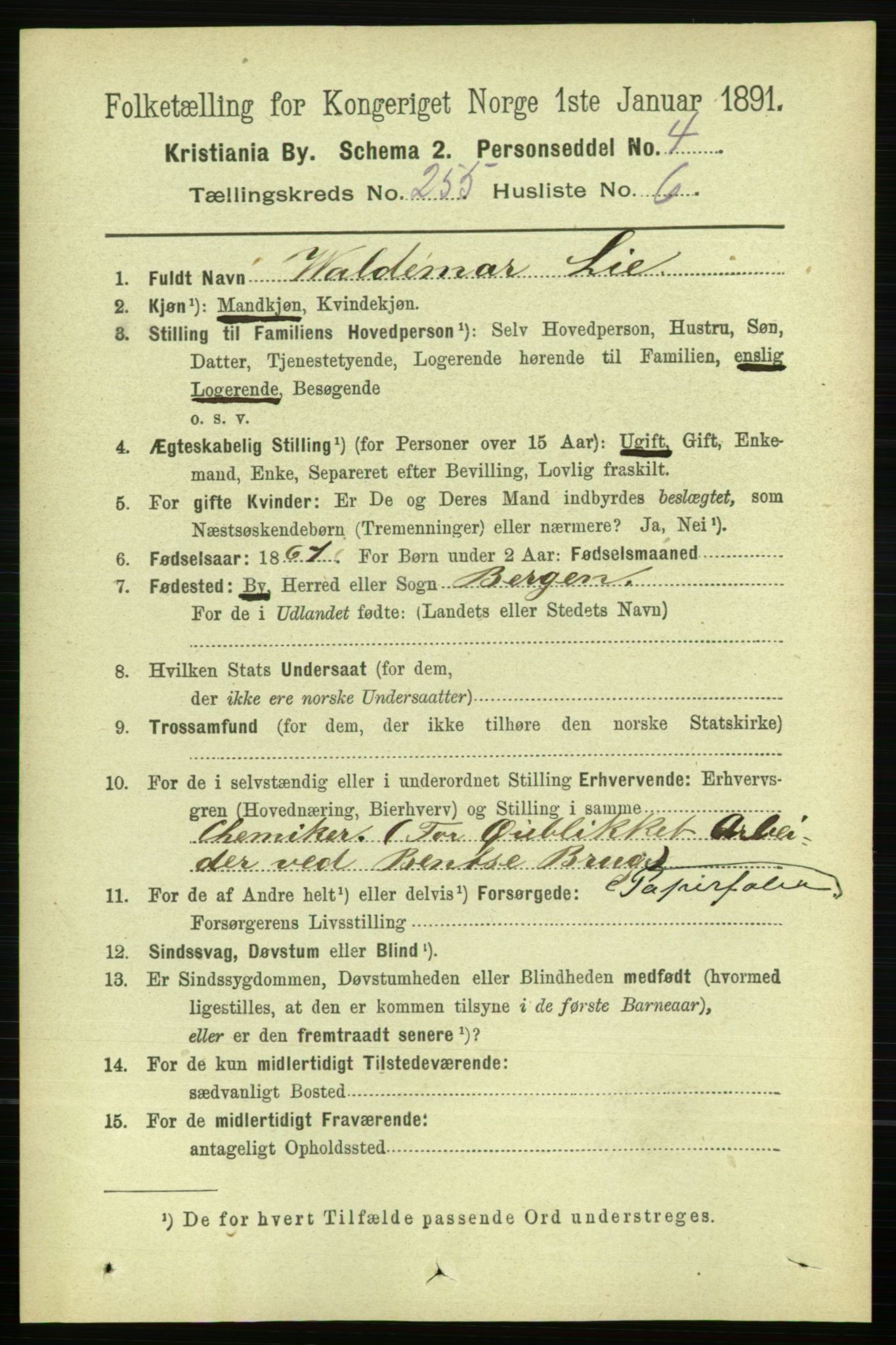 RA, 1891 census for 0301 Kristiania, 1891, p. 155132