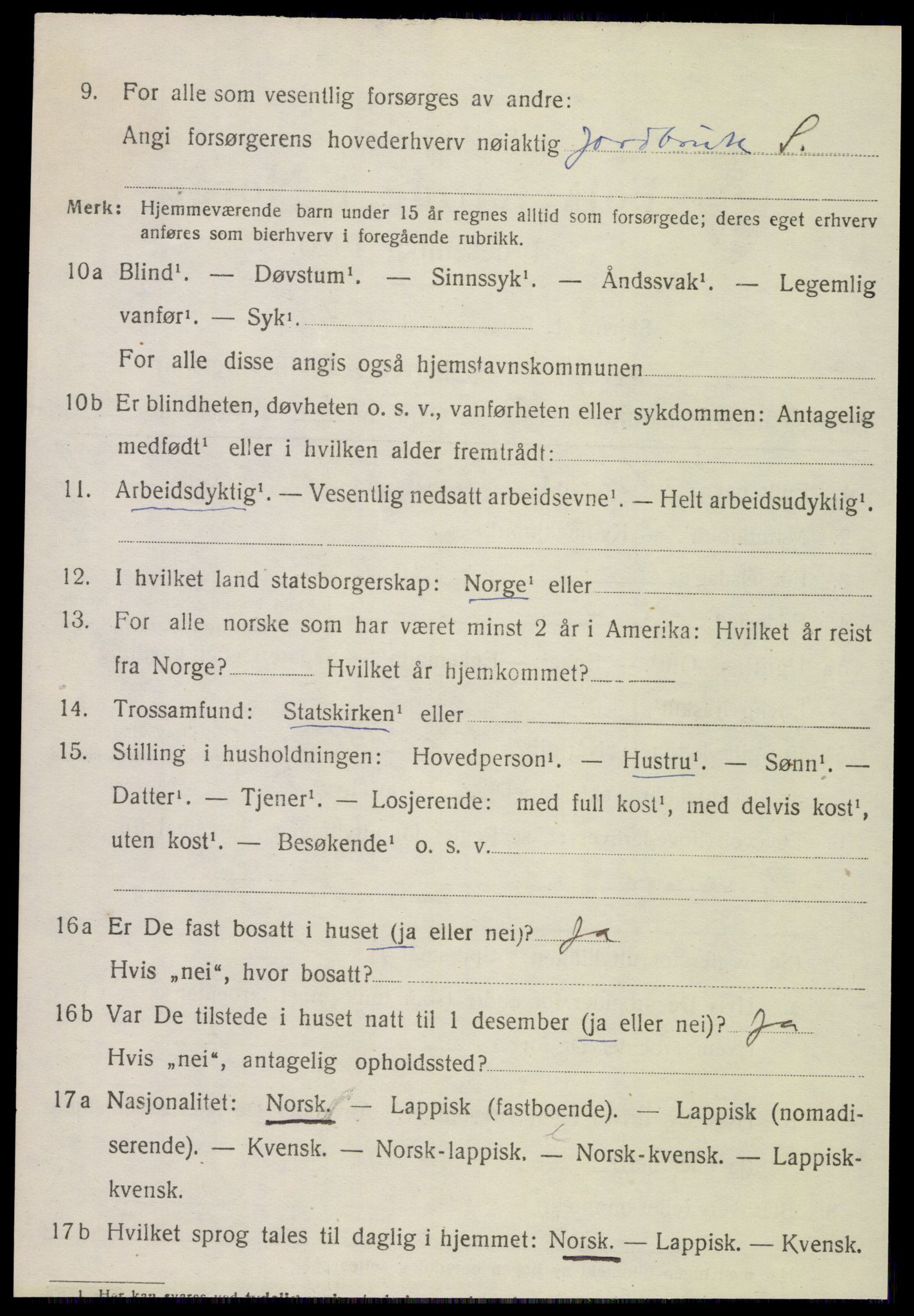 SAT, 1920 census for Rødøy, 1920, p. 4643