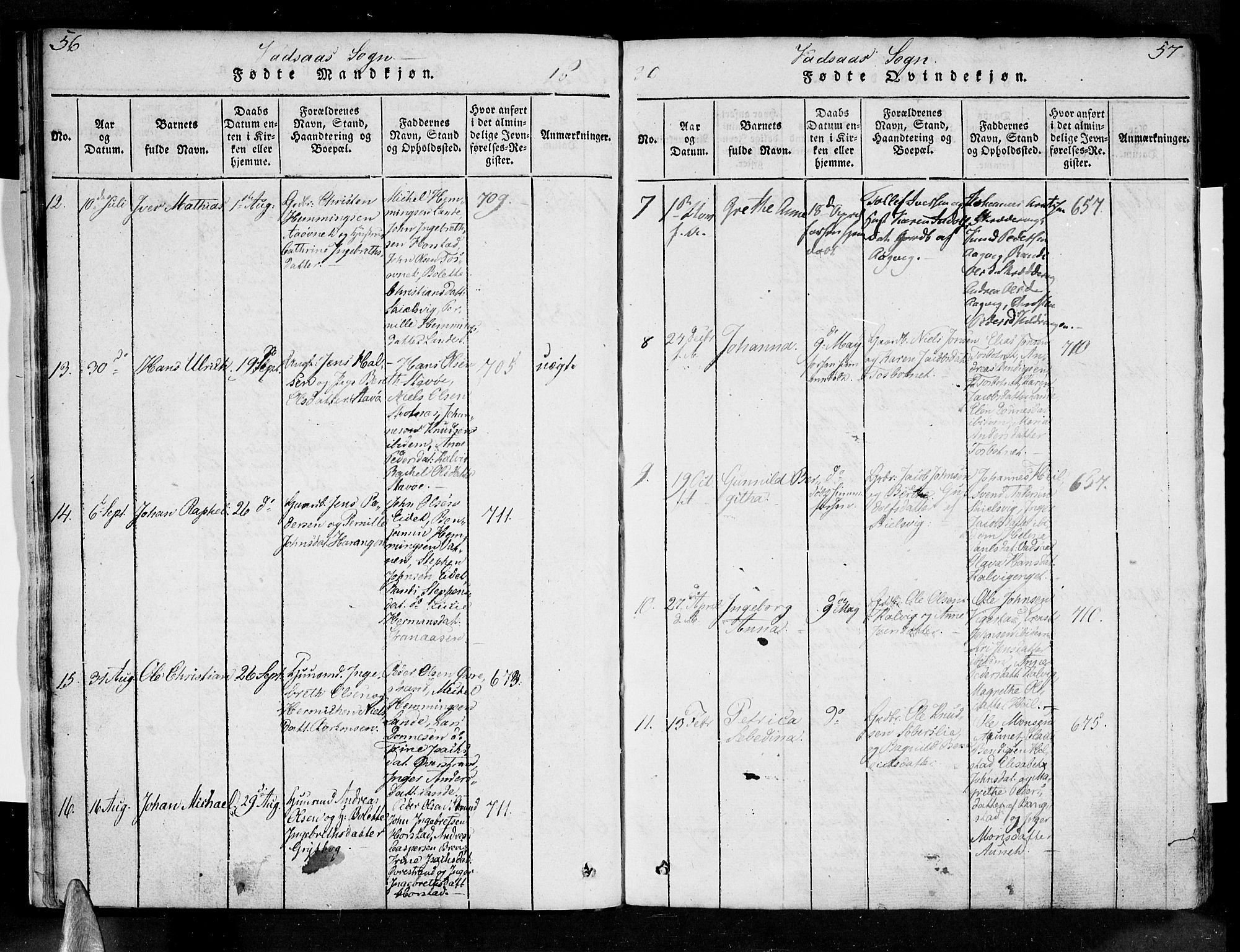 Ministerialprotokoller, klokkerbøker og fødselsregistre - Nordland, AV/SAT-A-1459/810/L0142: Parish register (official) no. 810A06 /1, 1819-1841, p. 56-57