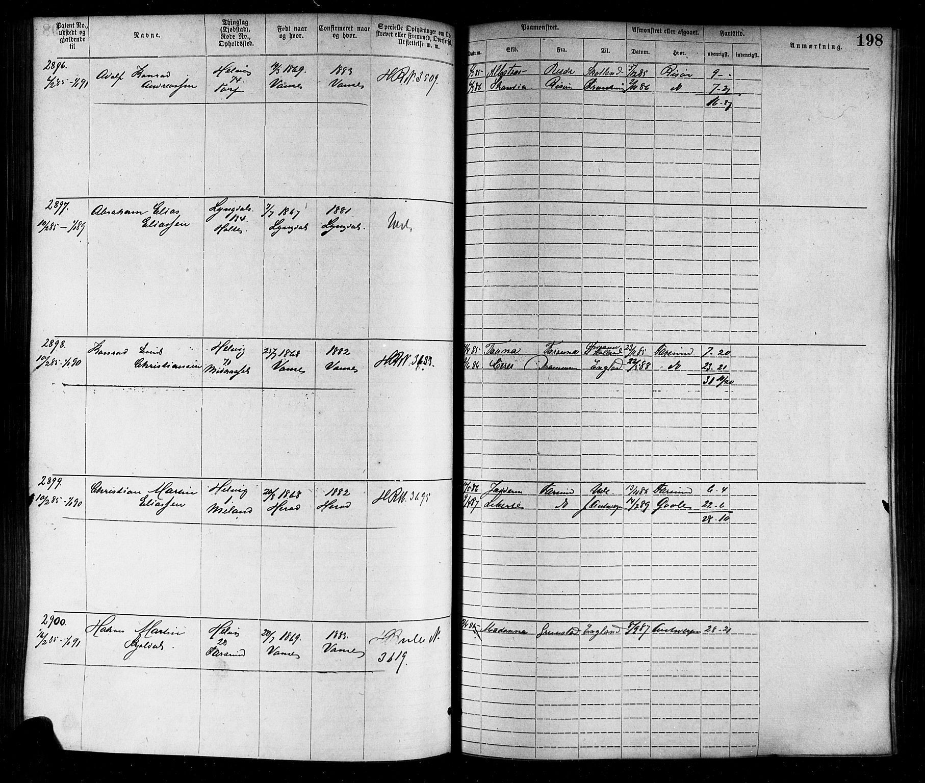 Farsund mønstringskrets, SAK/2031-0017/F/Fa/L0006: Annotasjonsrulle nr 1911-3805 med register, Z-3, 1877-1894, p. 228