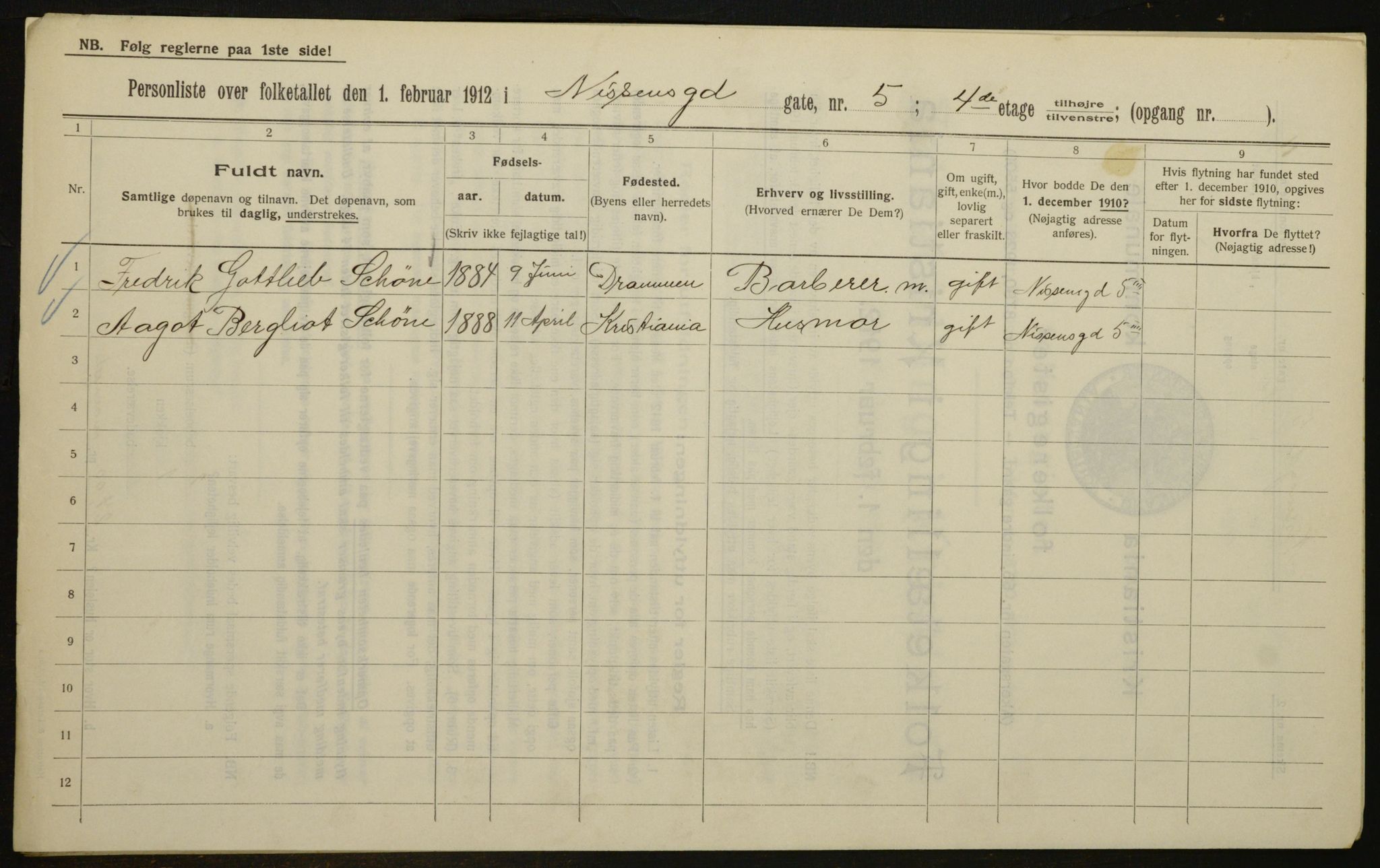 OBA, Municipal Census 1912 for Kristiania, 1912, p. 71769