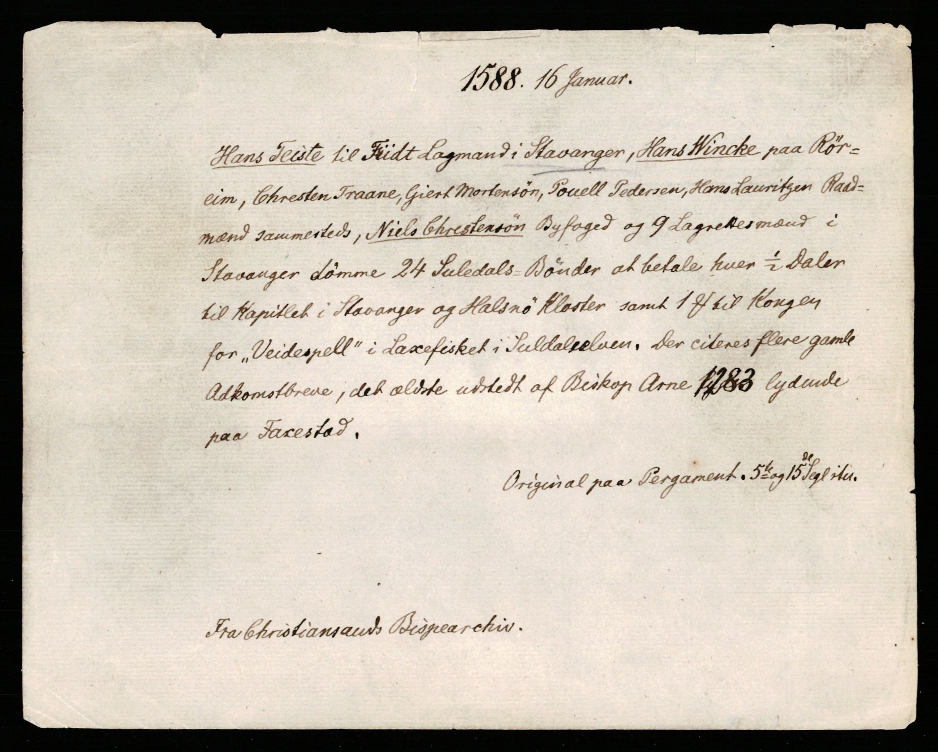 Riksarkivets diplomsamling, AV/RA-EA-5965/F35/F35b/L0003: Riksarkivets diplomer, seddelregister, 1583-1592, p. 259